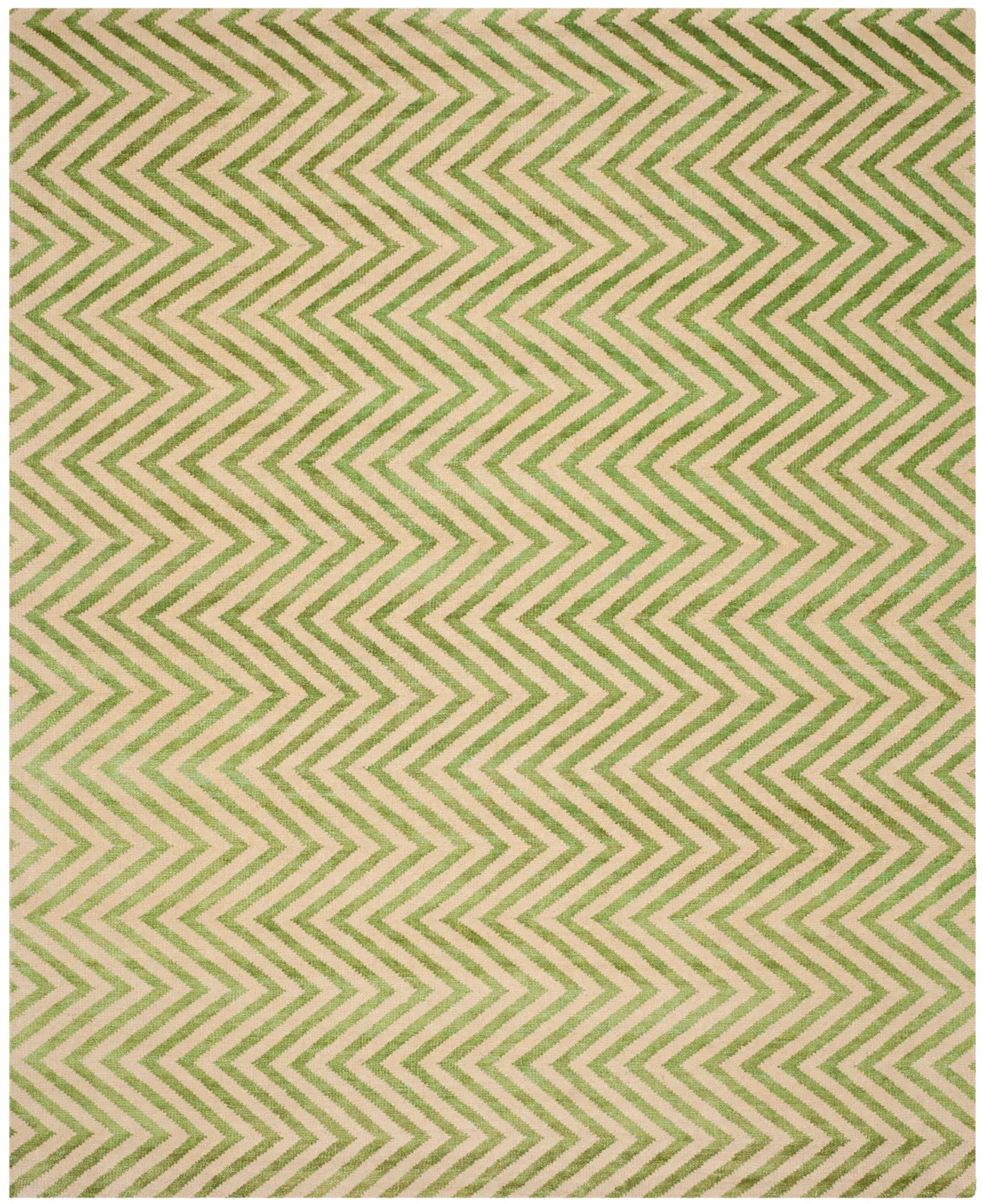 Stone Wash Chevron Hand-Knotted Rug