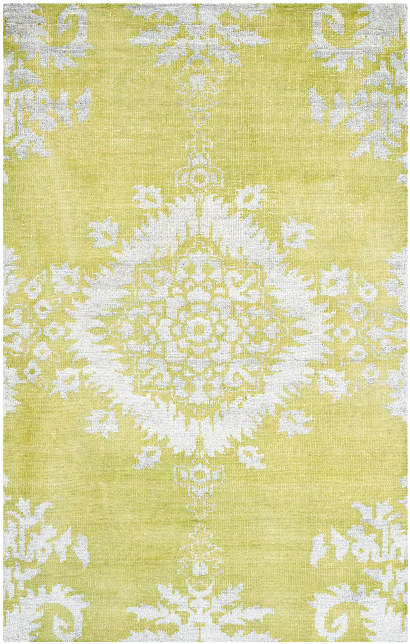 Stone Wash Medallion Hand-Knotted Rug