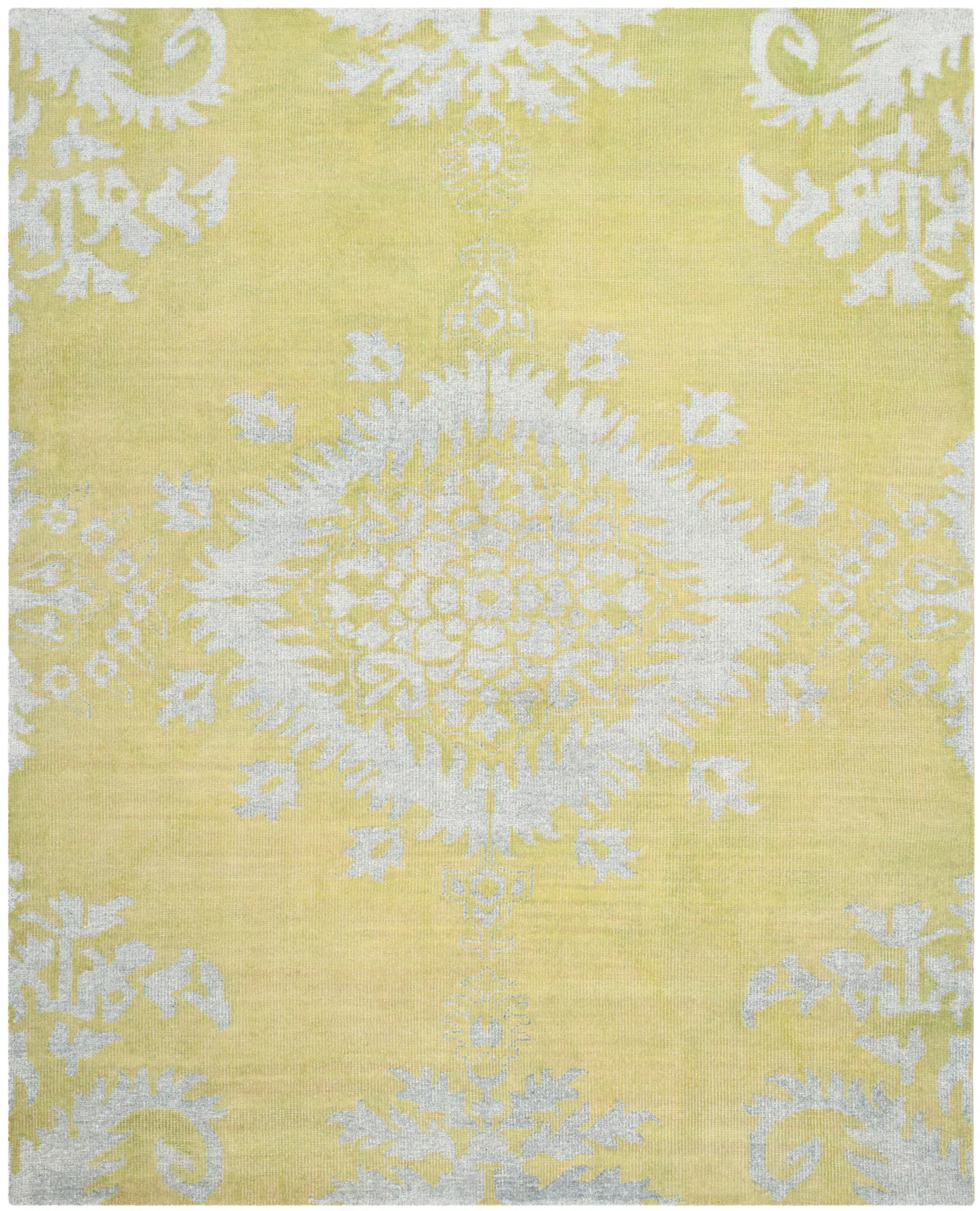 Stone Wash Medallion Hand-Knotted Rug