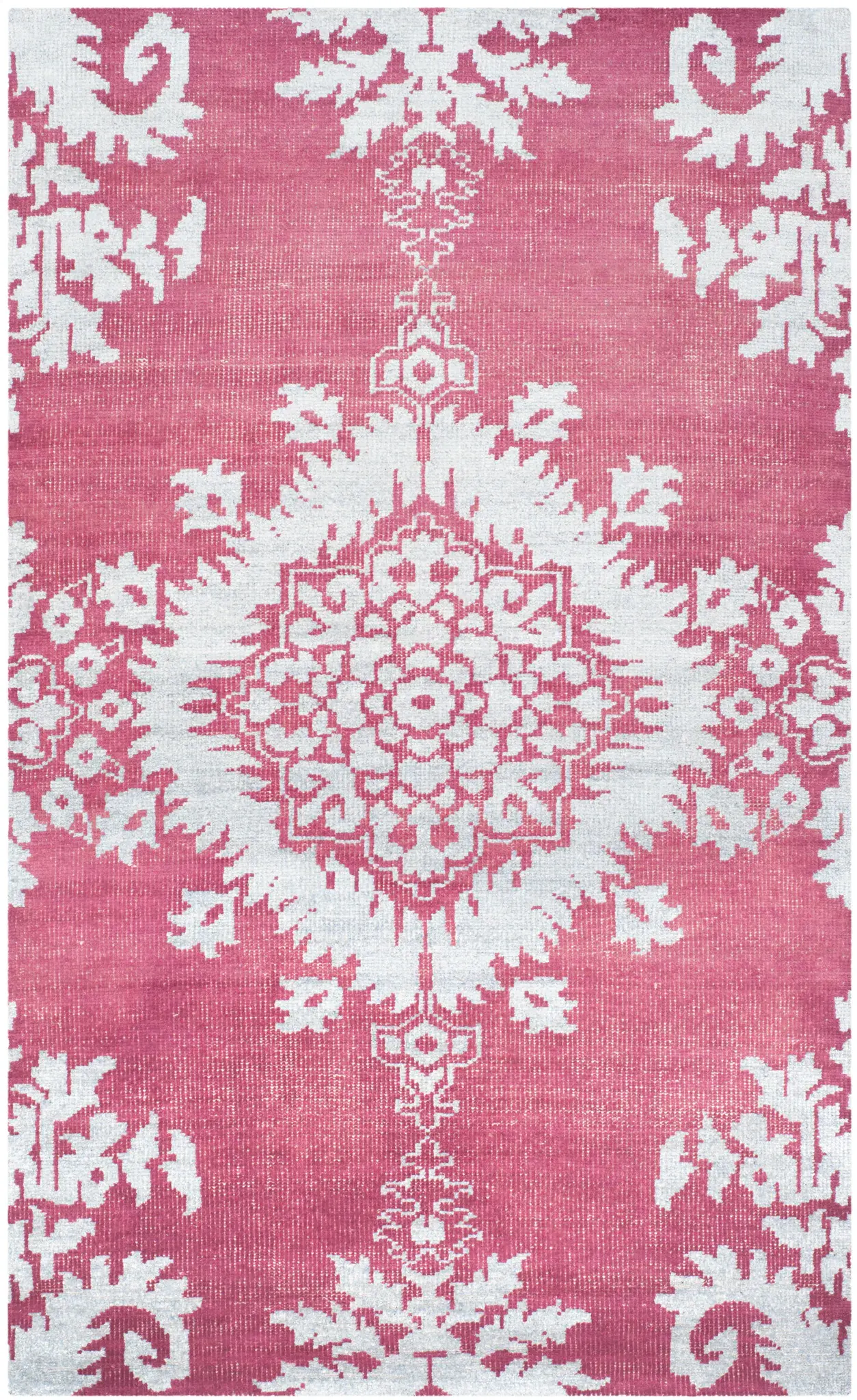 Stone Wash Medallion Hand-Knotted Rug