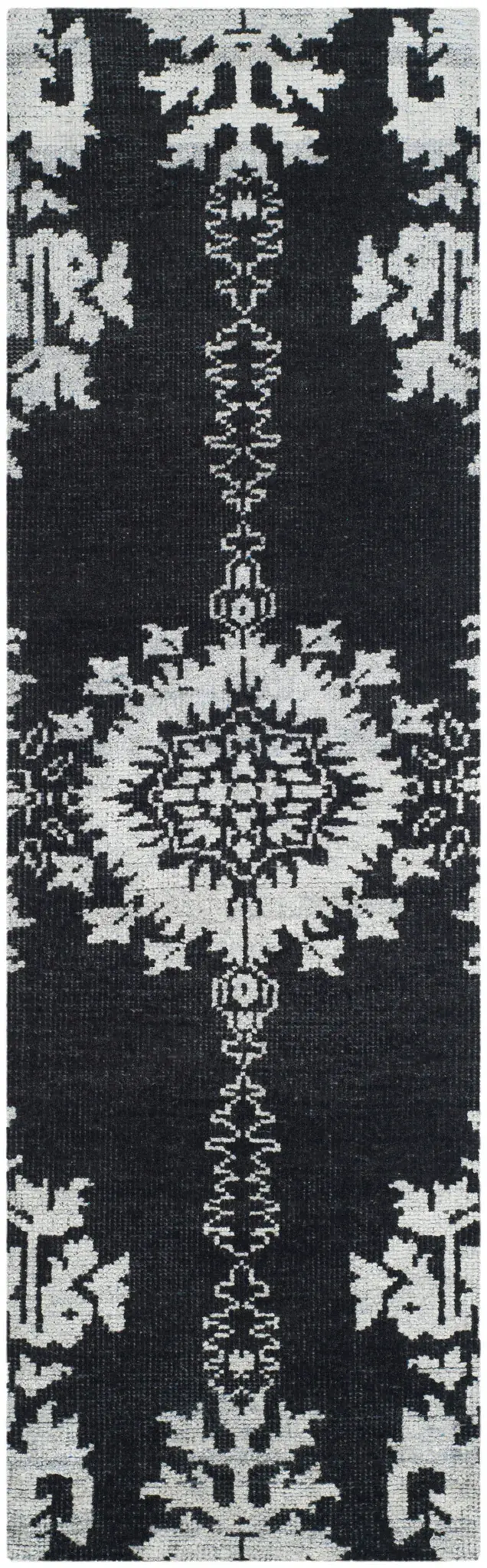 Stone Wash Medallion Hand-Knotted Rug