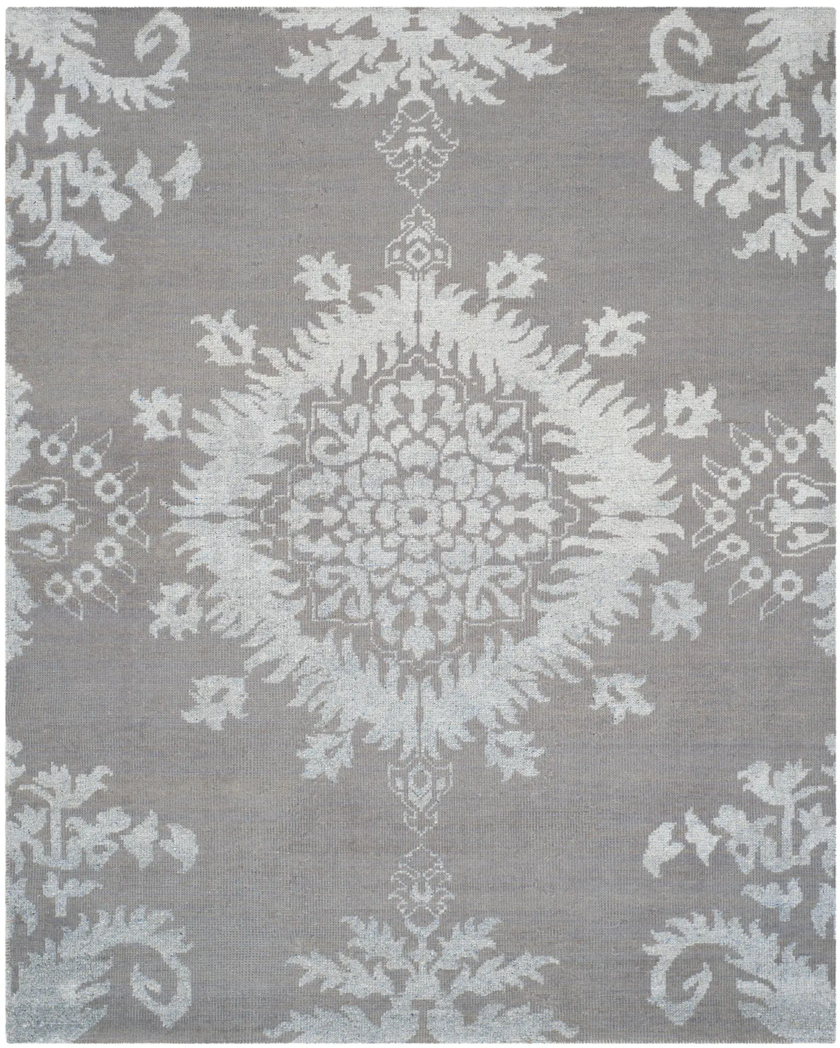 Stone Wash Medallion Hand-Knotted Rug