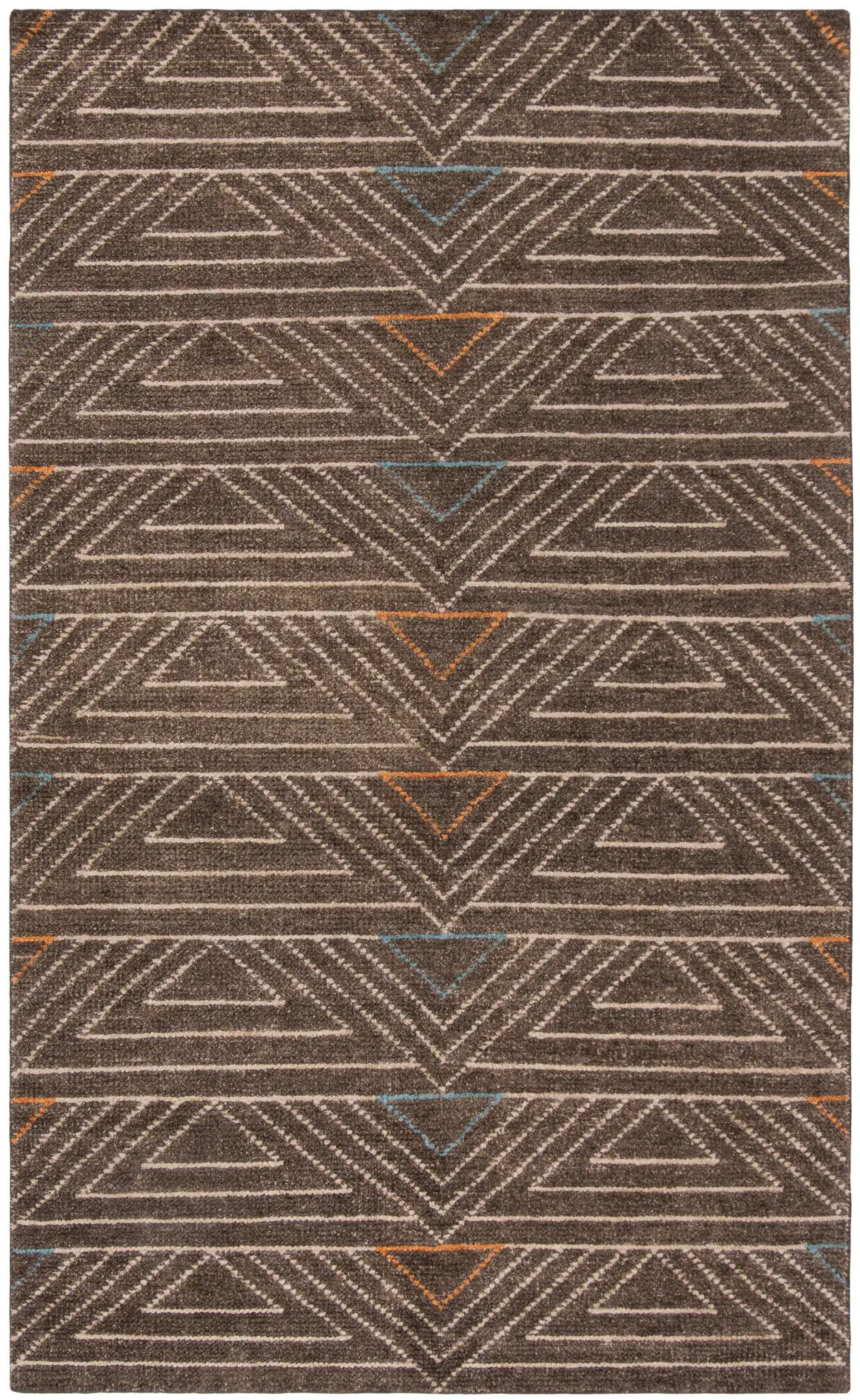 Stone Wash Triangle Hand-Knotted Bamboo Silk Rug