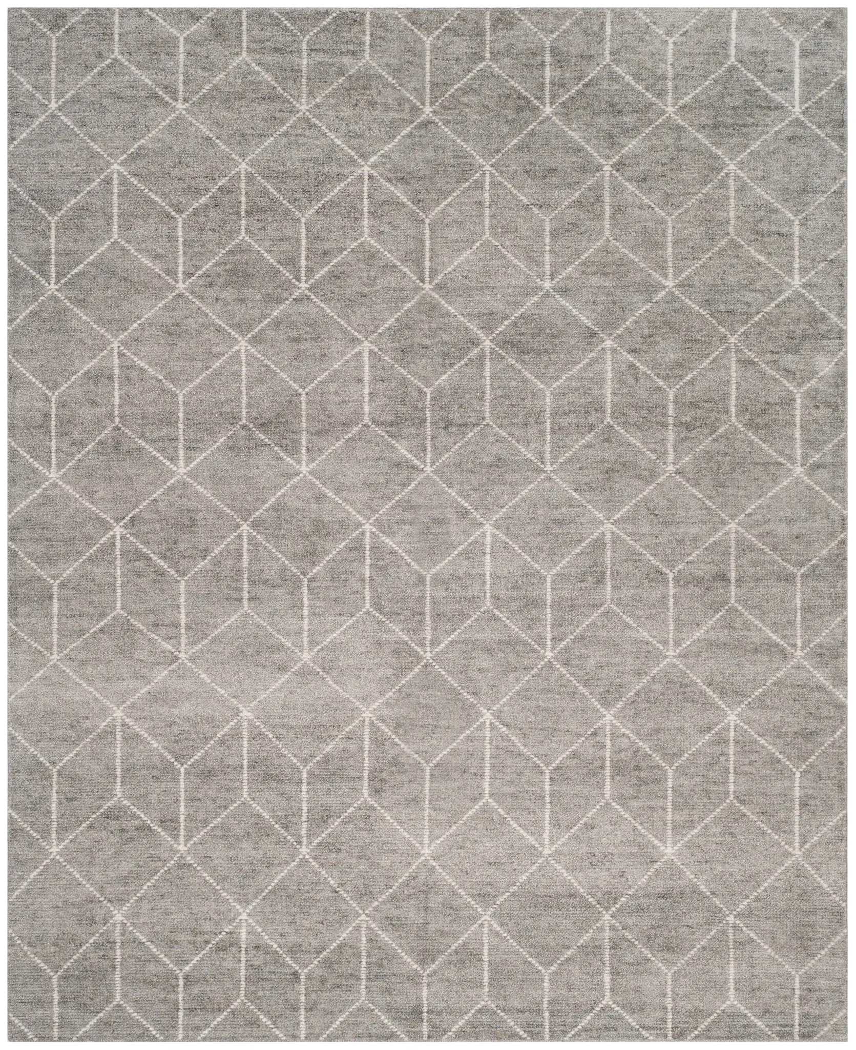 Stone Wash Cube Hand-Knotted Bamboo Silk Rug