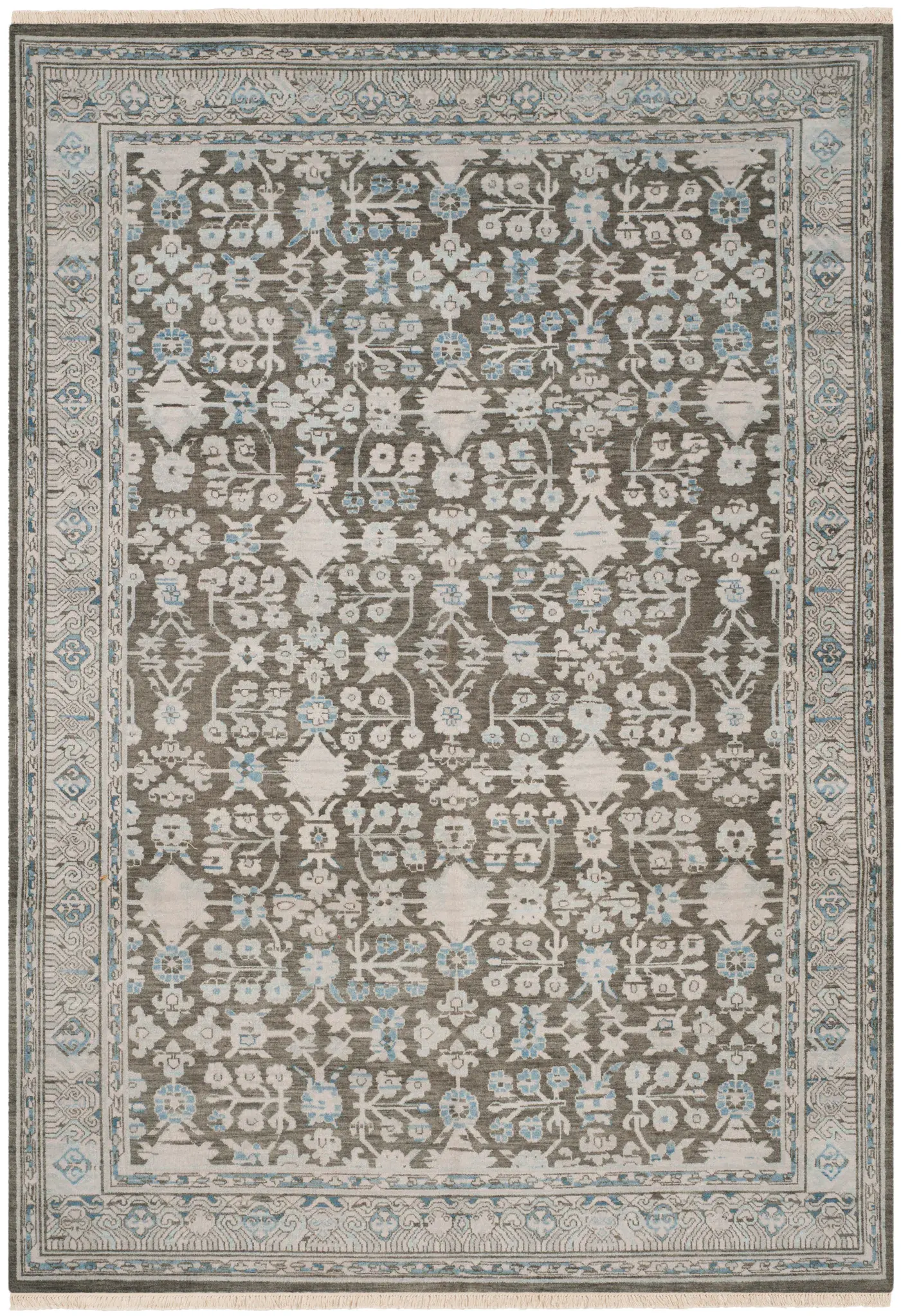 Sultanabad Allover Floral Hand-Knotted Wool Rug