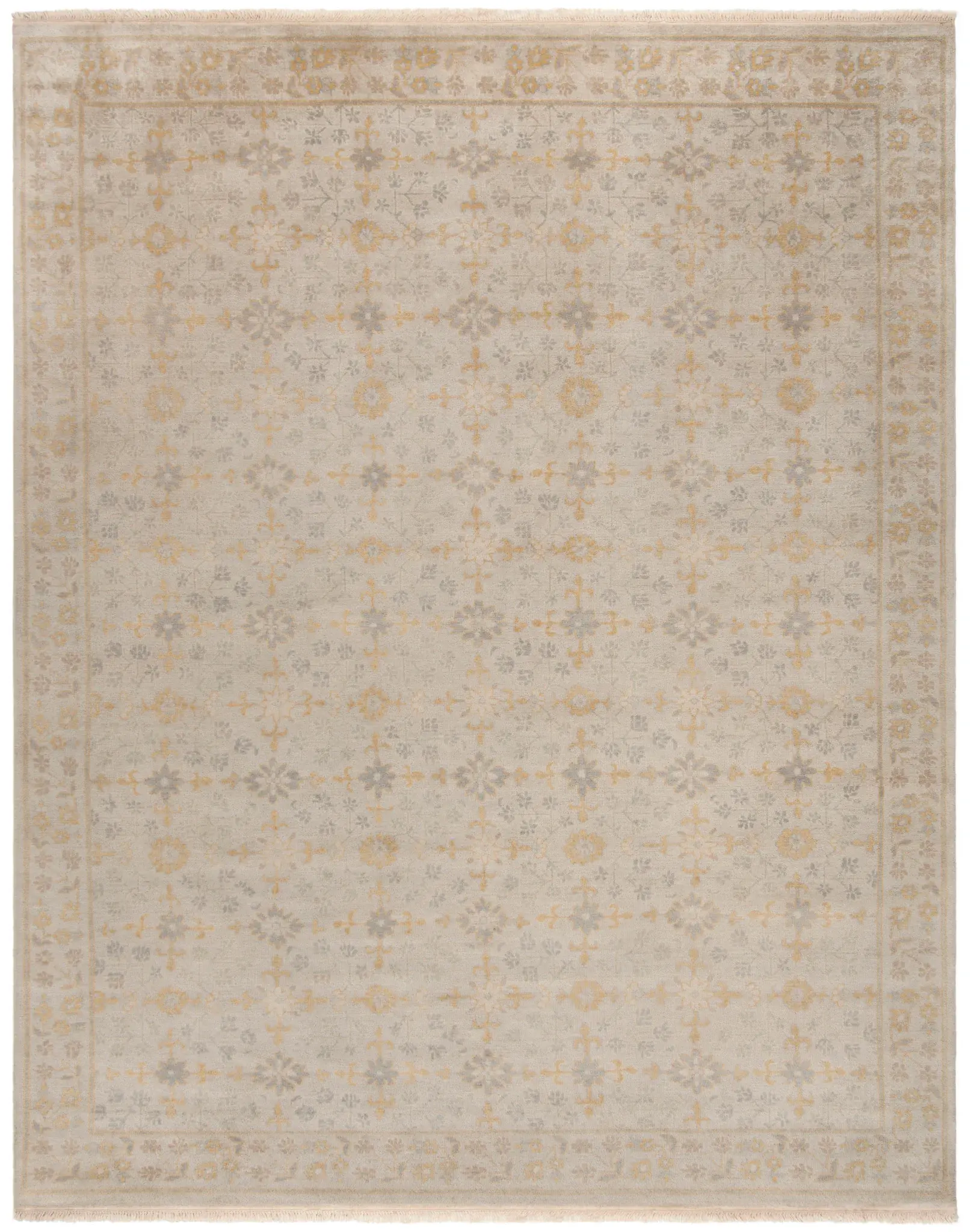 Sultanabad Floral Lattice Hand-Knotted Wool Rug