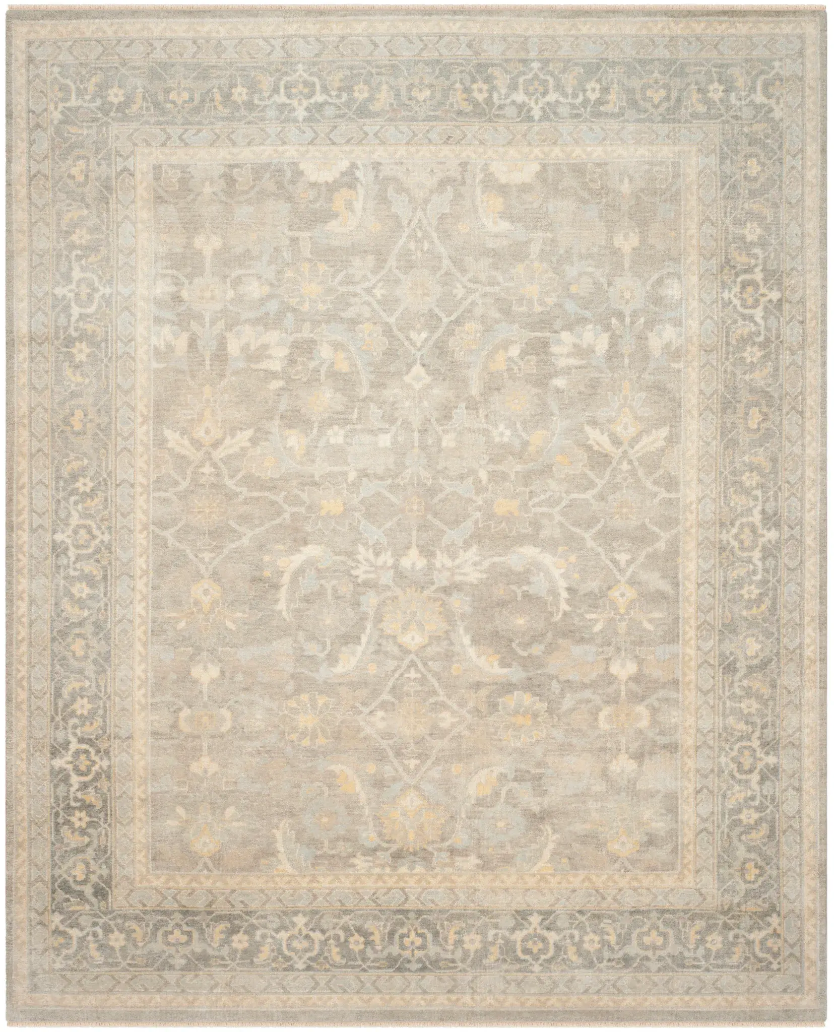 Sultanabad Floral Trellis Hand-Knotted Wool Rug