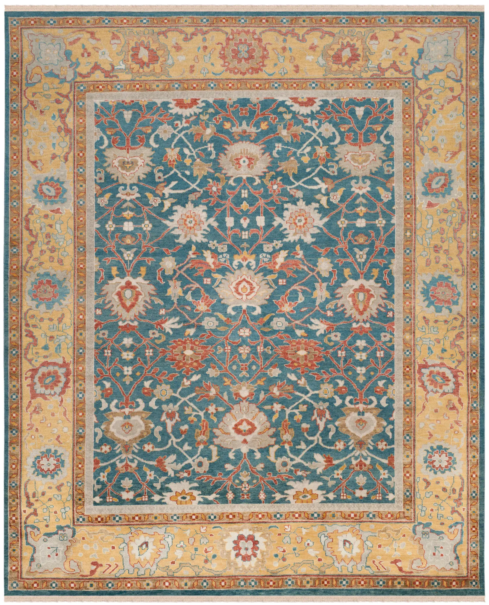 Sultanabad Floral Hand-Knotted Wool Rug