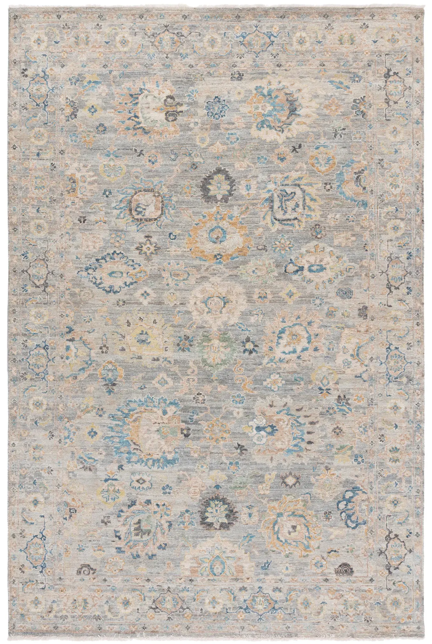 Sultanabad Aria Faded Floral Hand-Knotted Wool Rug
