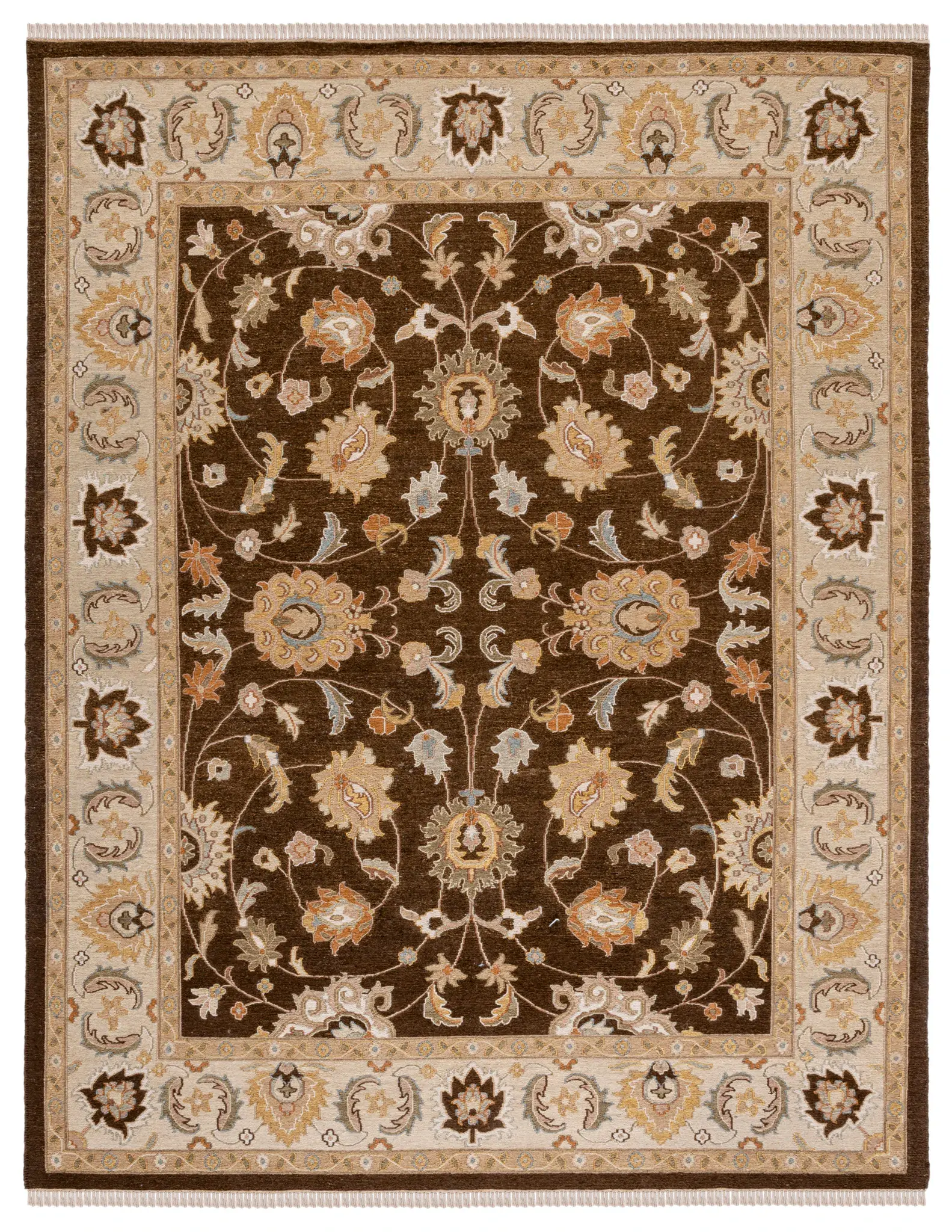 Sumak Floral Bordered Wool Rug