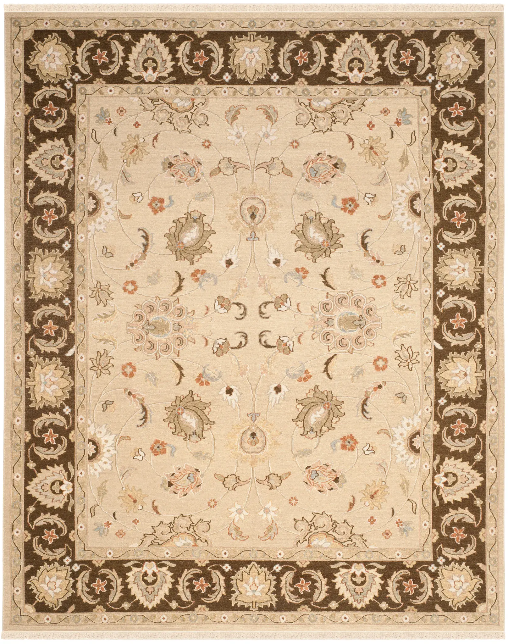 Sumak Floral Bordered Wool Rug