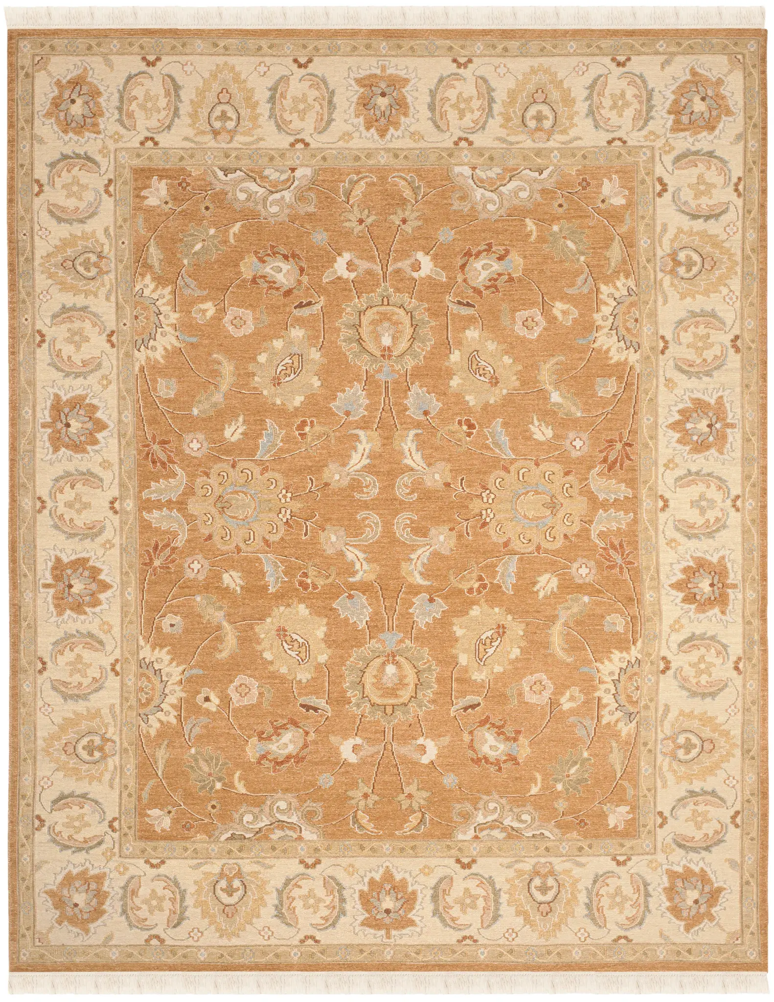 Sumak Floral Bordered Wool Rug