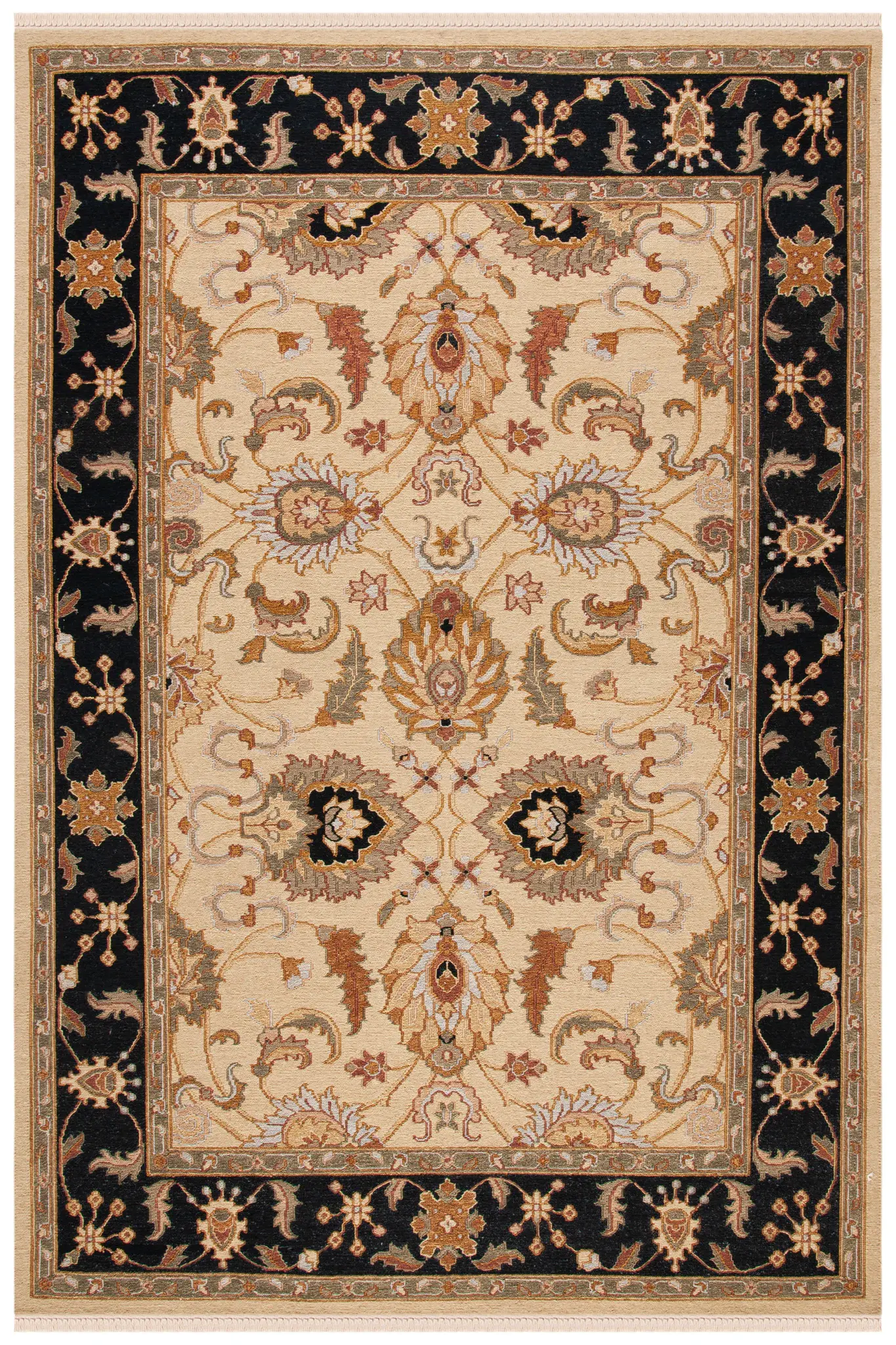 Sumak Traditional Floral Bordered Wool Rug