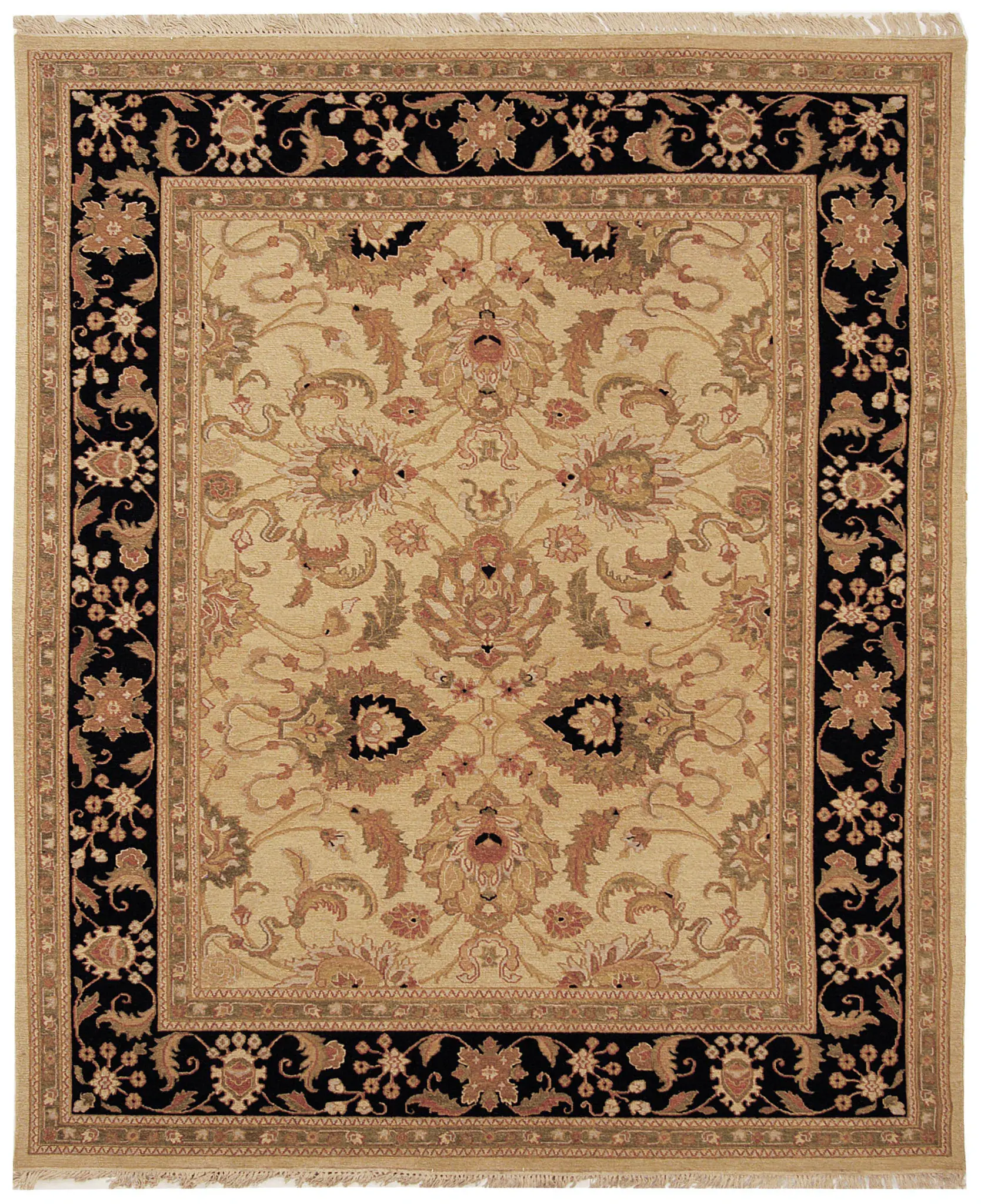 Sumak Traditional Floral Bordered Wool Rug