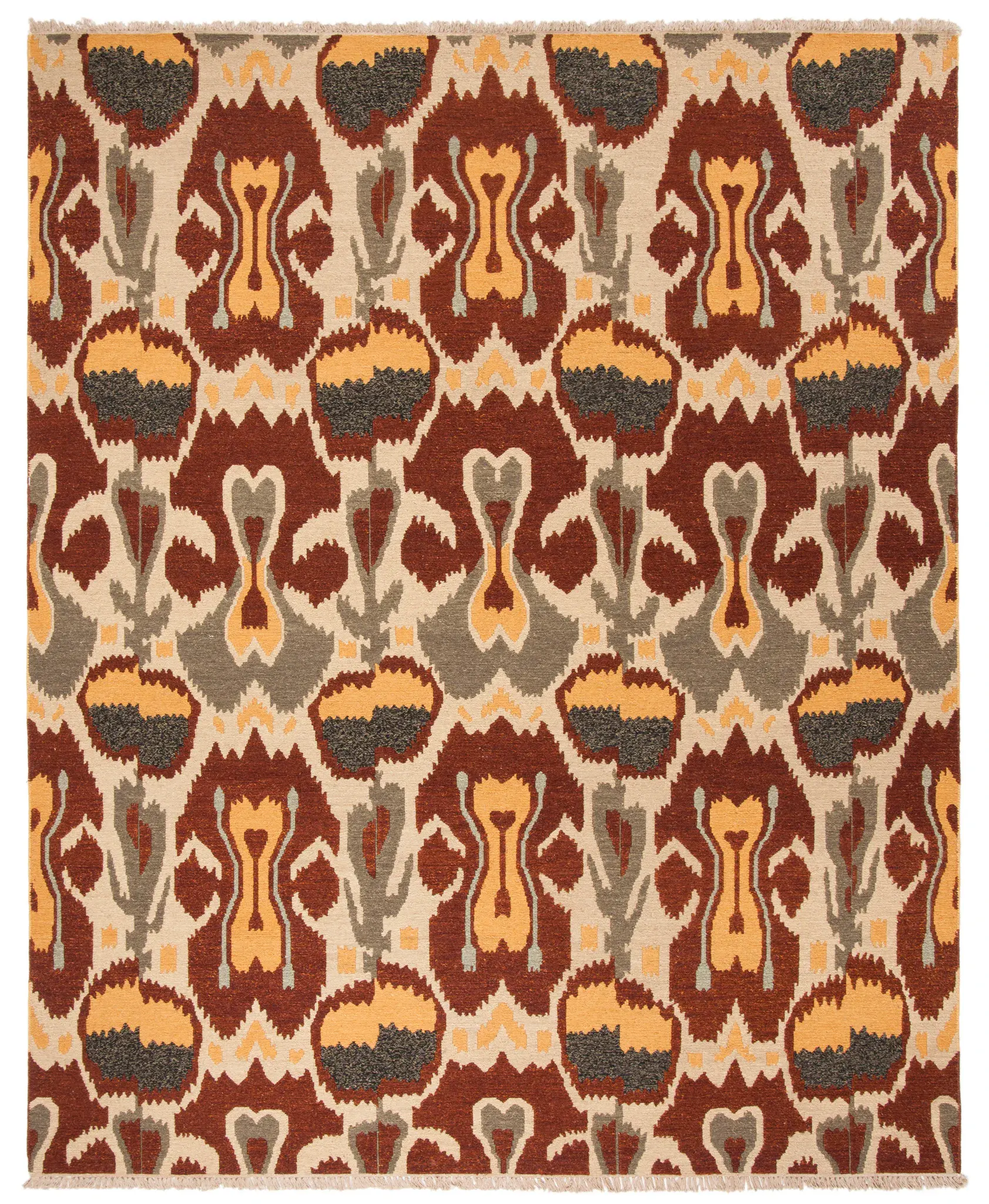 Sumak Tribal Ikat Hand-Woven Wool Rug