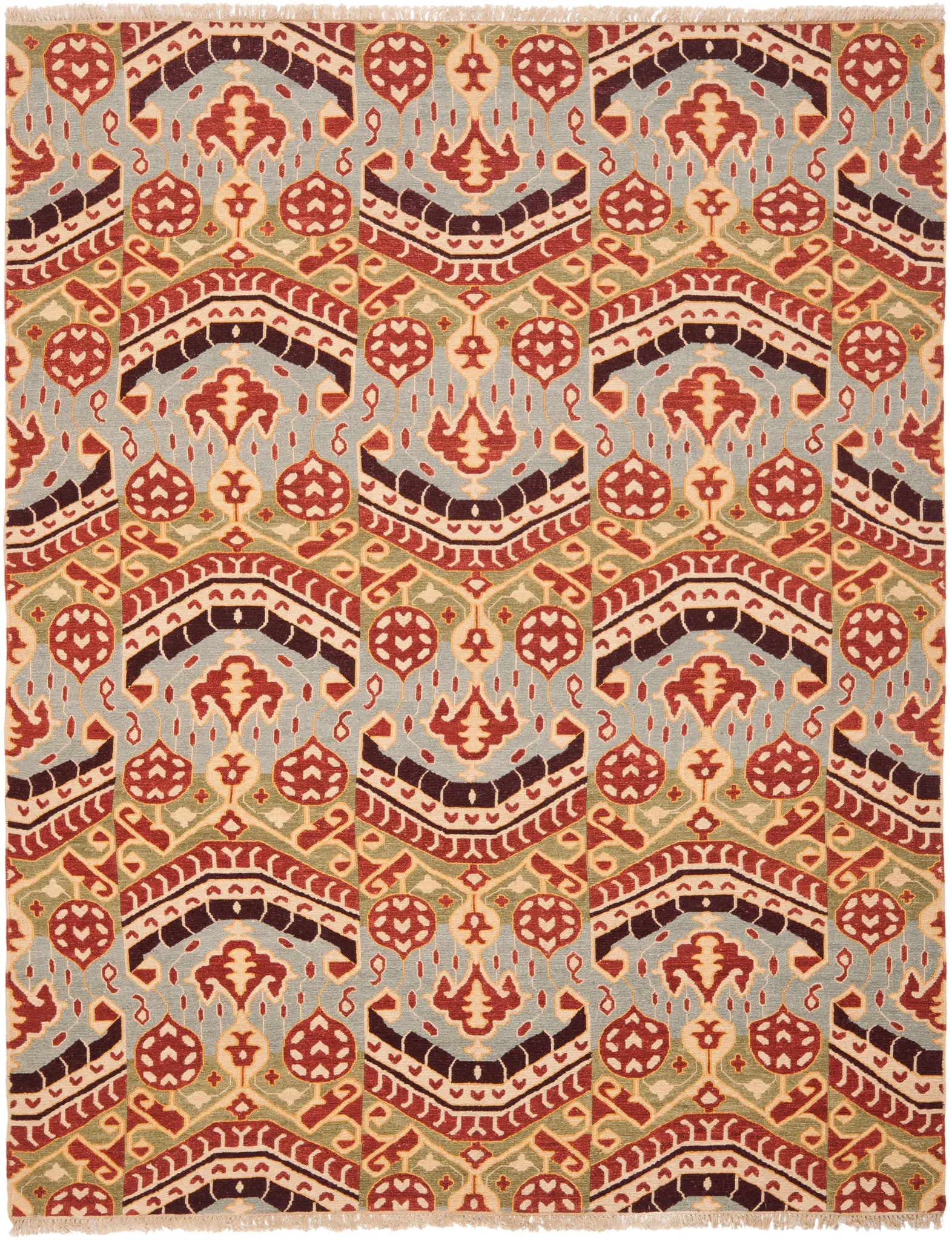 Sumak Chevron Ikat Hand-Woven Wool Rug