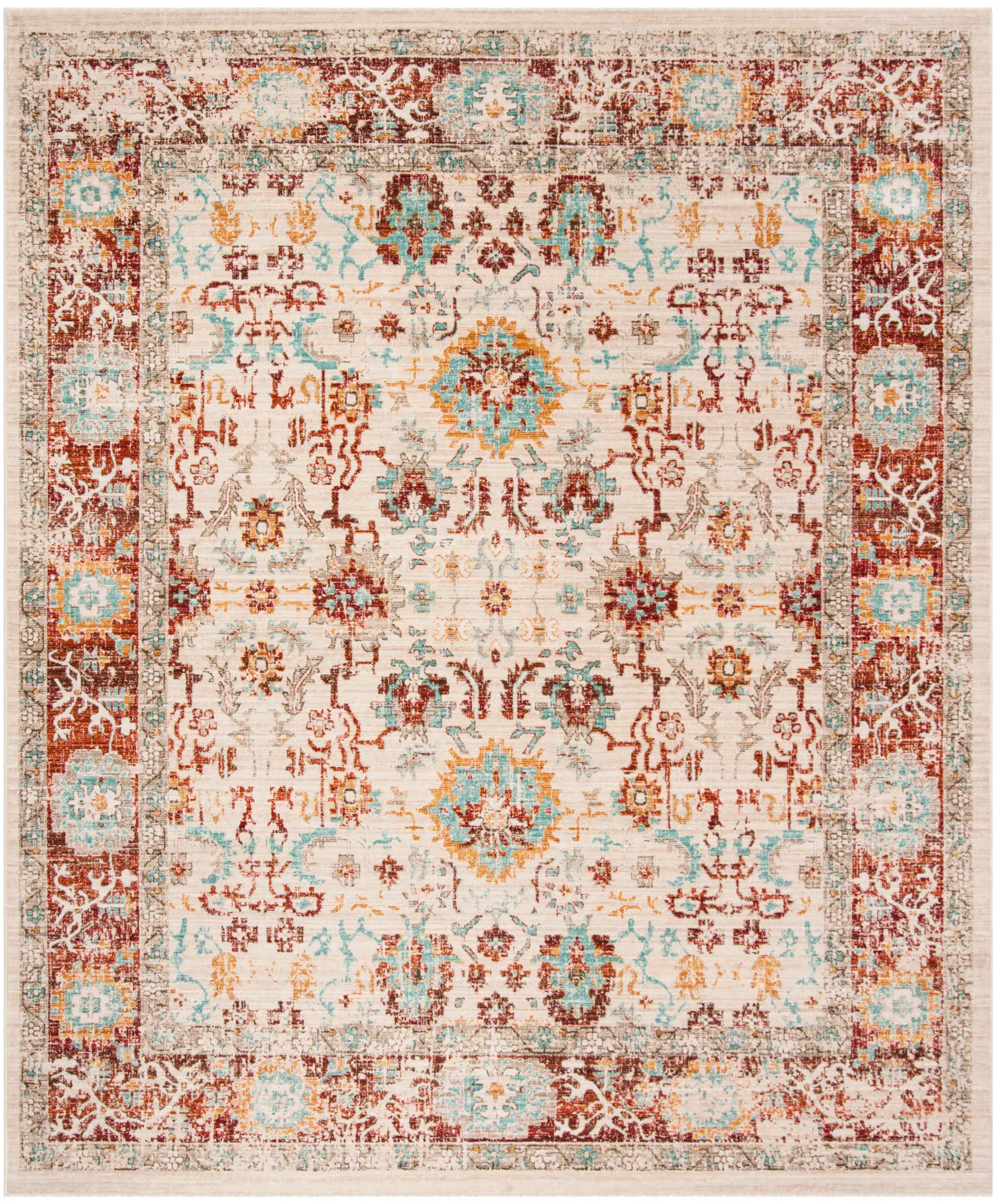 Sutton Distressed Medallion Bordered Rug