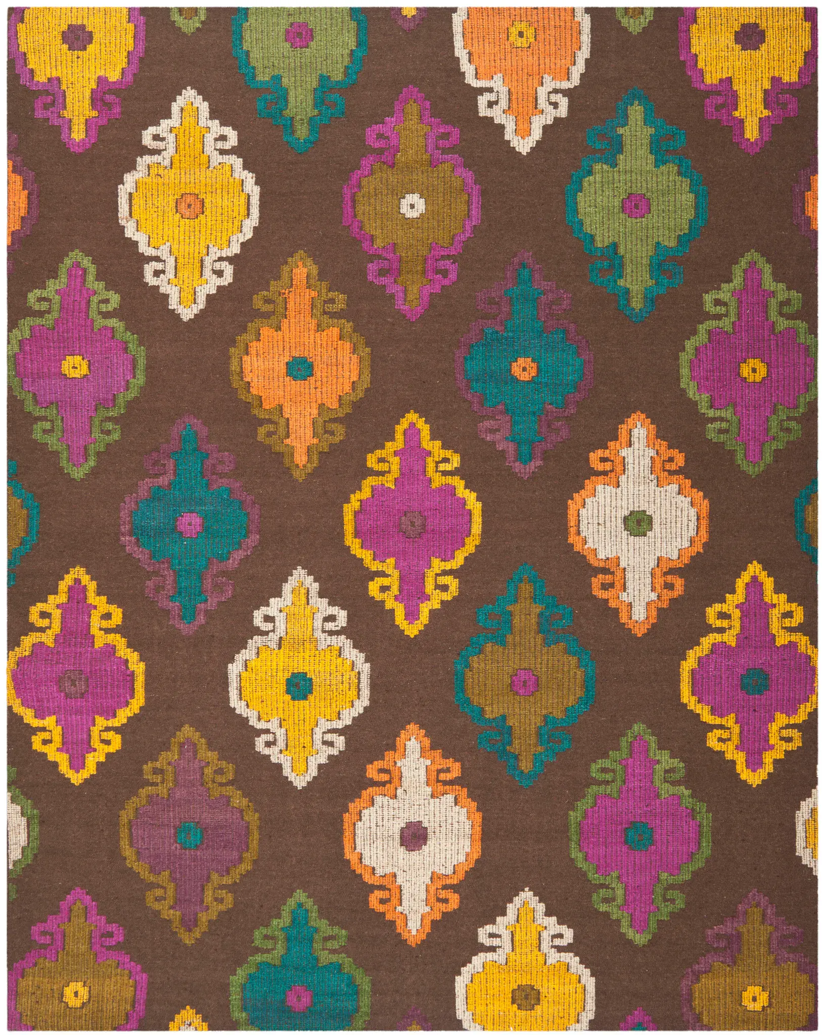 Suzani Medallion Hand-Woven Wool Rug
