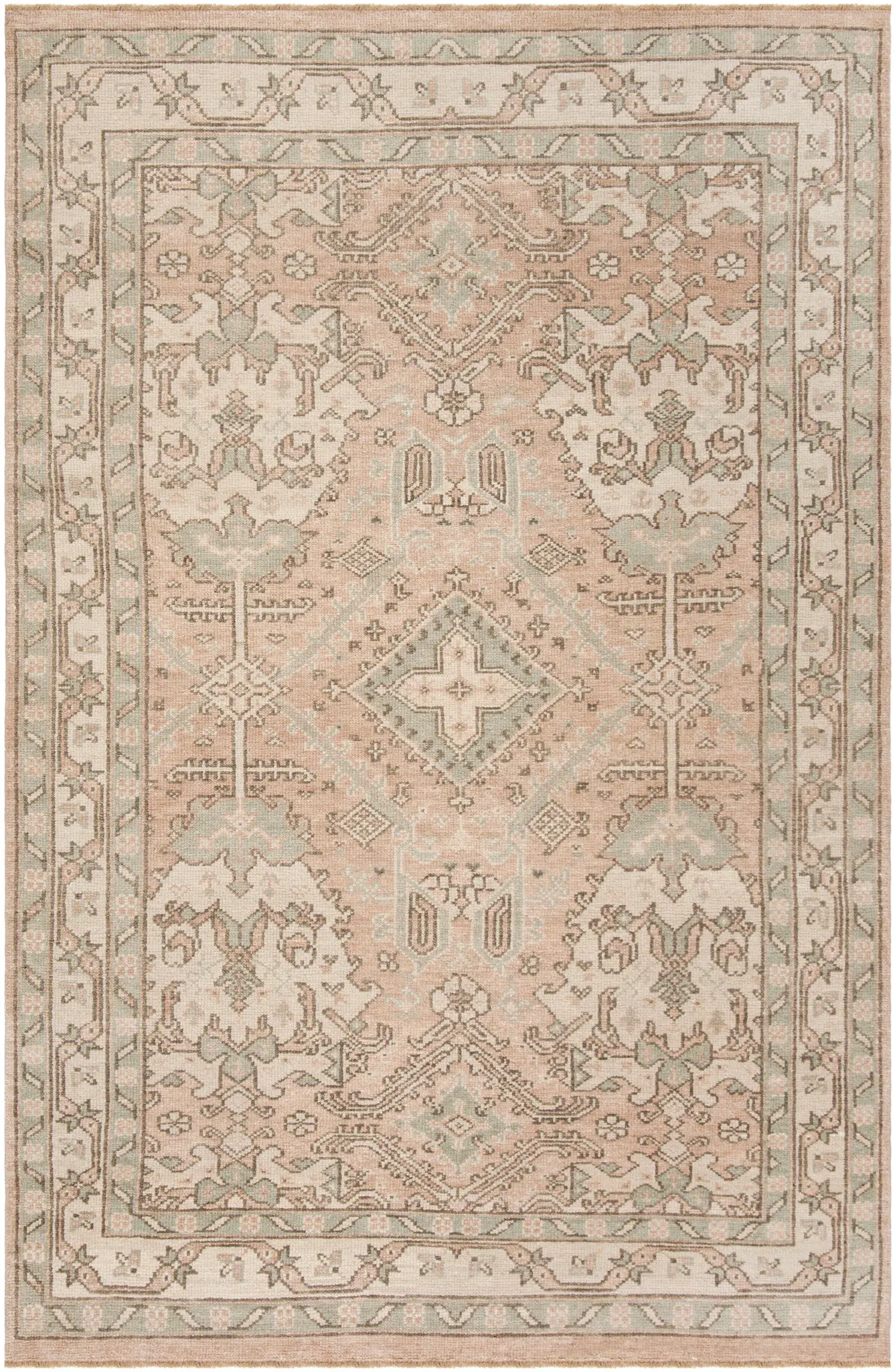 Sivas Medallion Border Hand-Knotted Rug