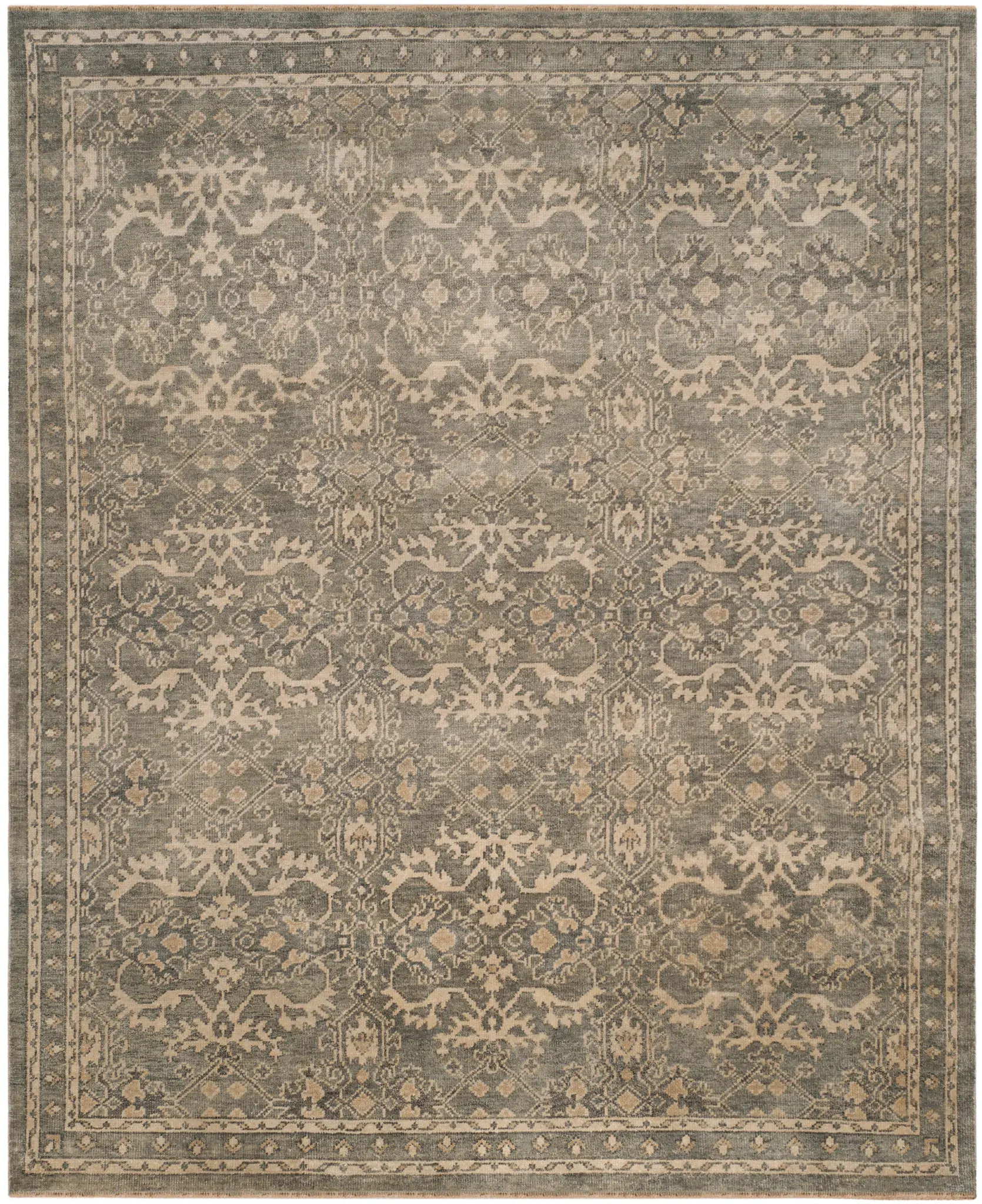 Sivas Distressed Floral Hand-Knotted Wool Rug