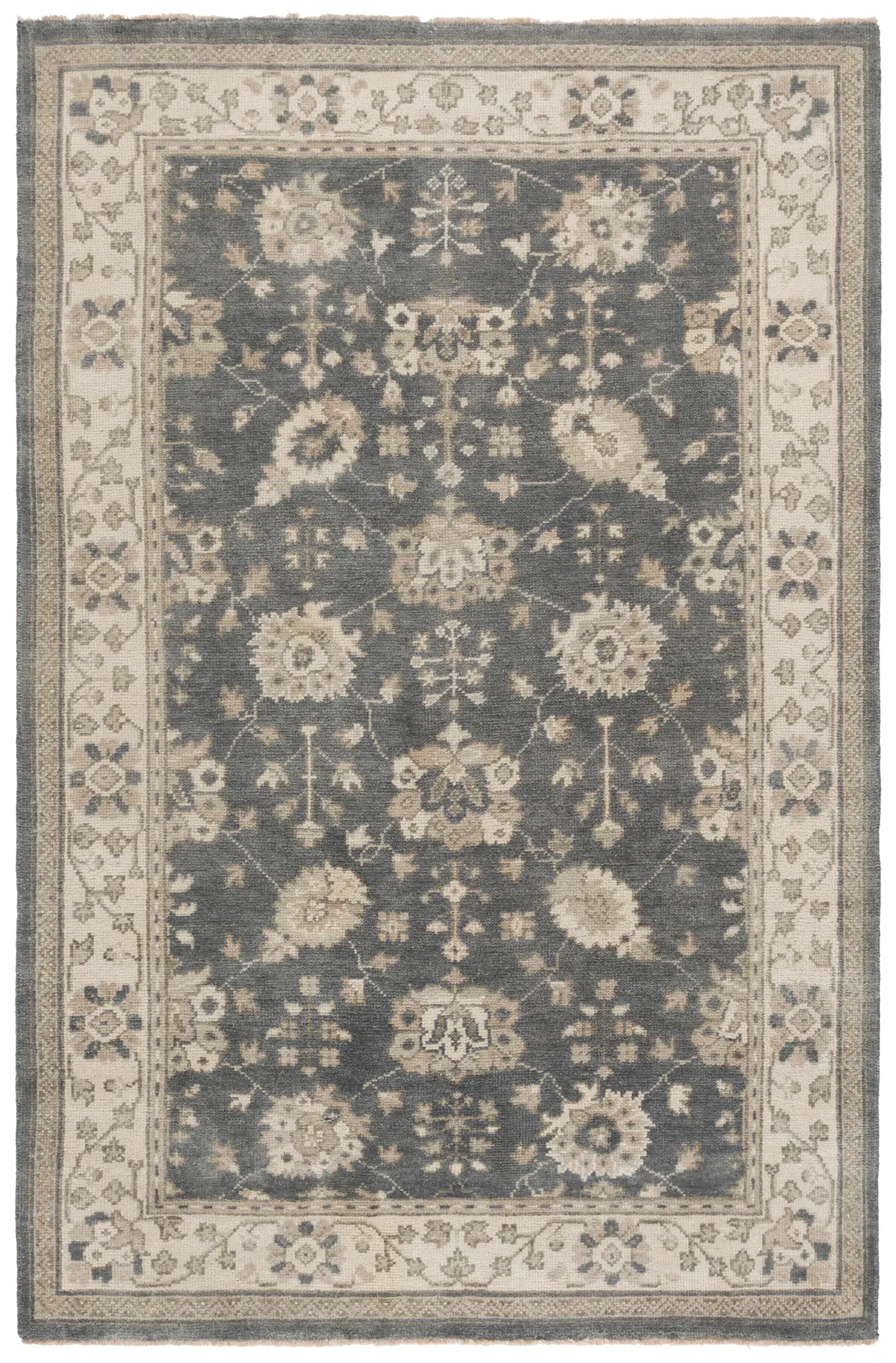 Sivas Floral Border Hand-Knotted Wool Rug