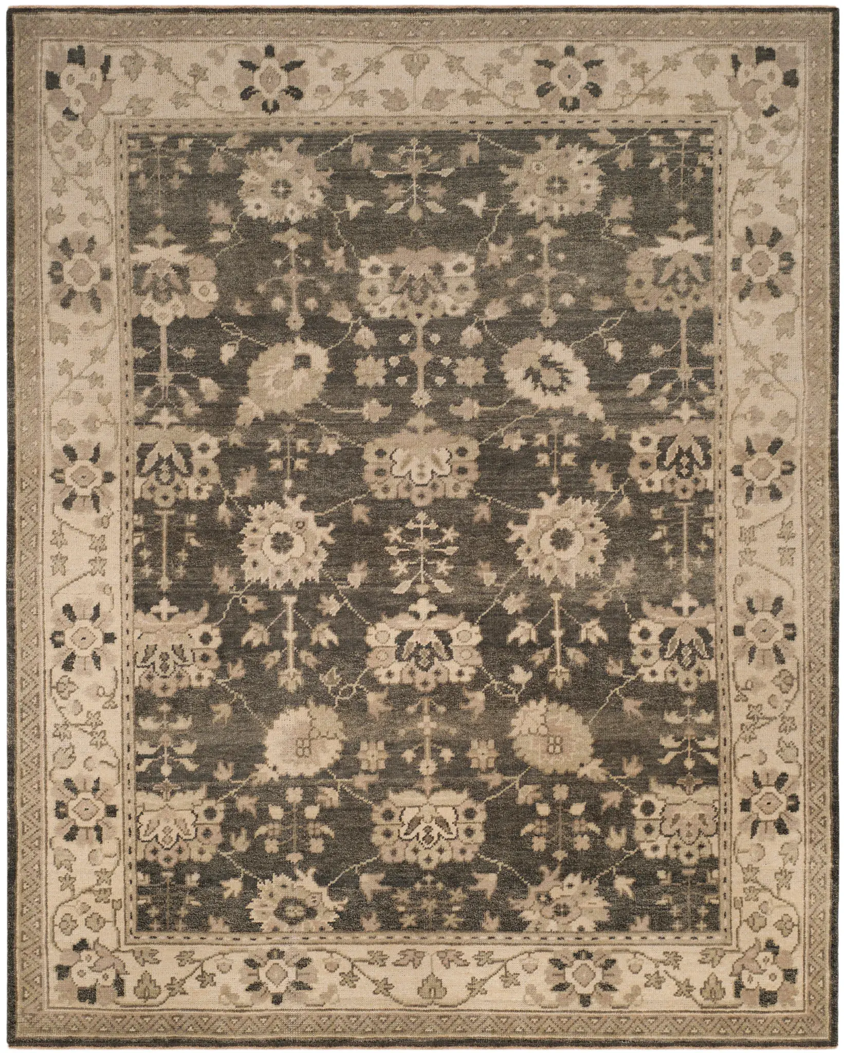 Sivas Floral Border Hand-Knotted Wool Rug