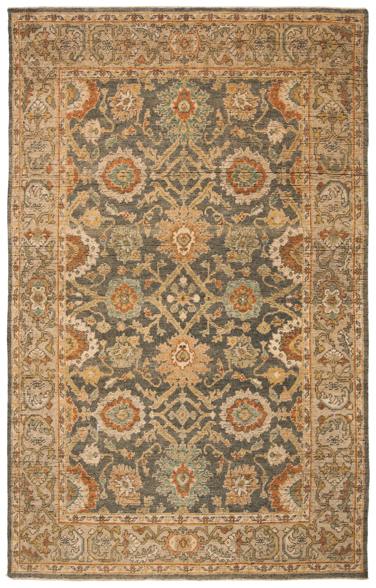 Sivas Bordered Floral Hand-Knotted Wool Rug