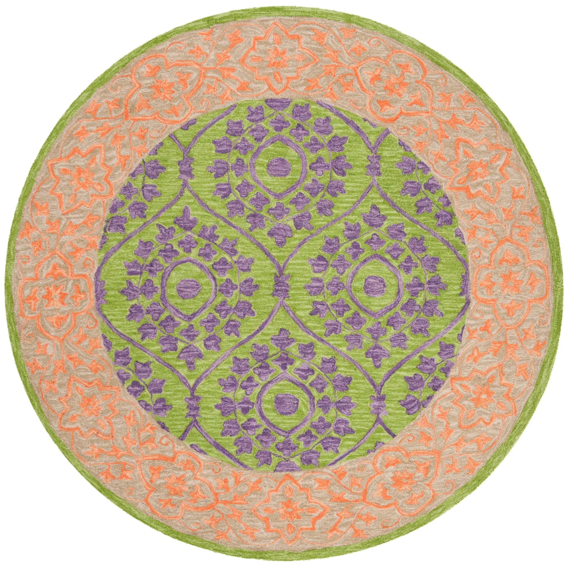 Suzani Ogee Medallion Hand-Hooked Wool Rug