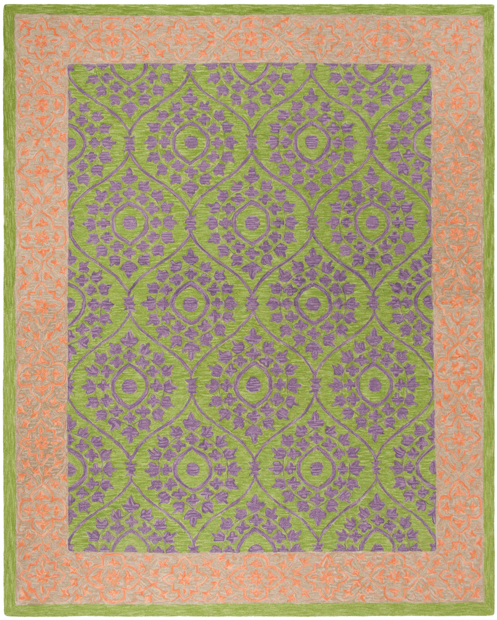 Suzani Ogee Medallion Hand-Hooked Wool Rug