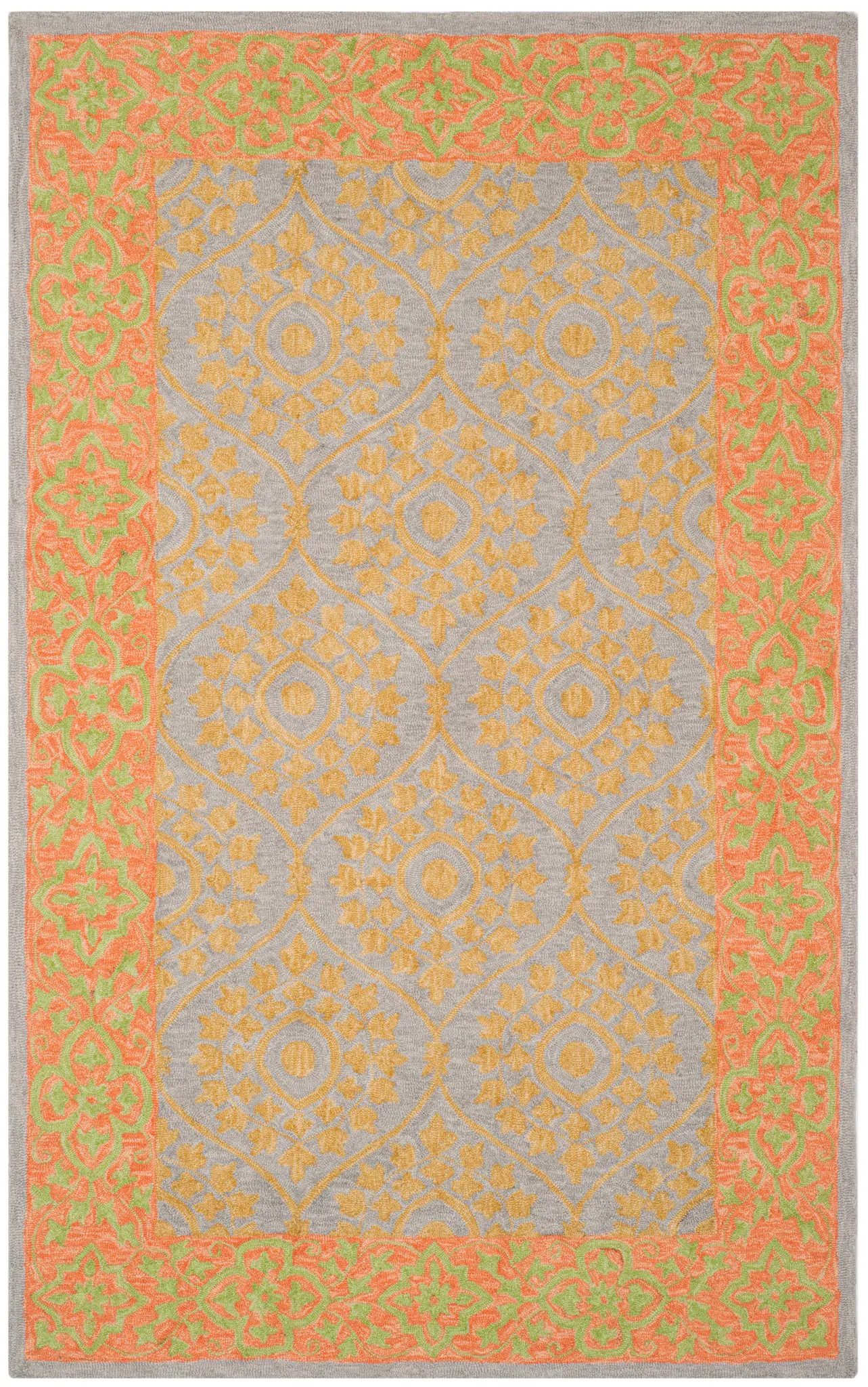 Suzani Floral Trellis Hand-Hooked Wool Rug