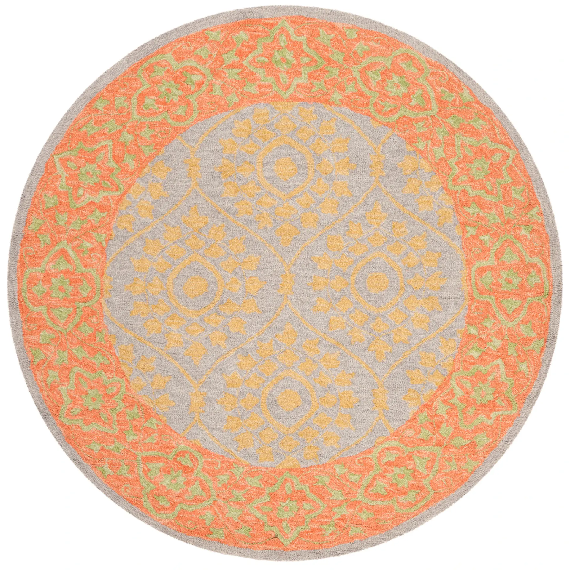 Suzani Floral Trellis Hand-Hooked Wool Rug