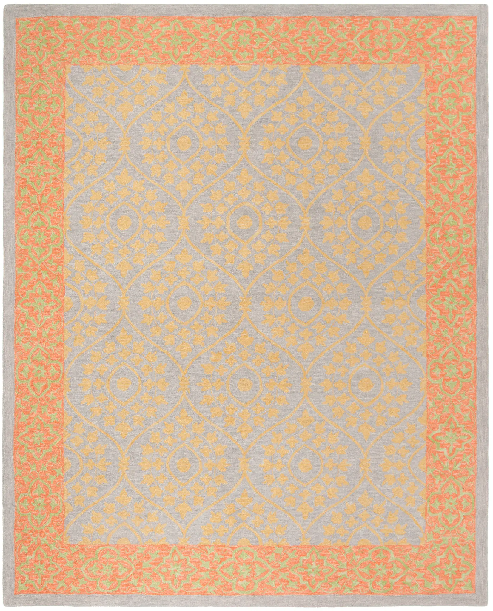 Suzani Floral Trellis Hand-Hooked Wool Rug