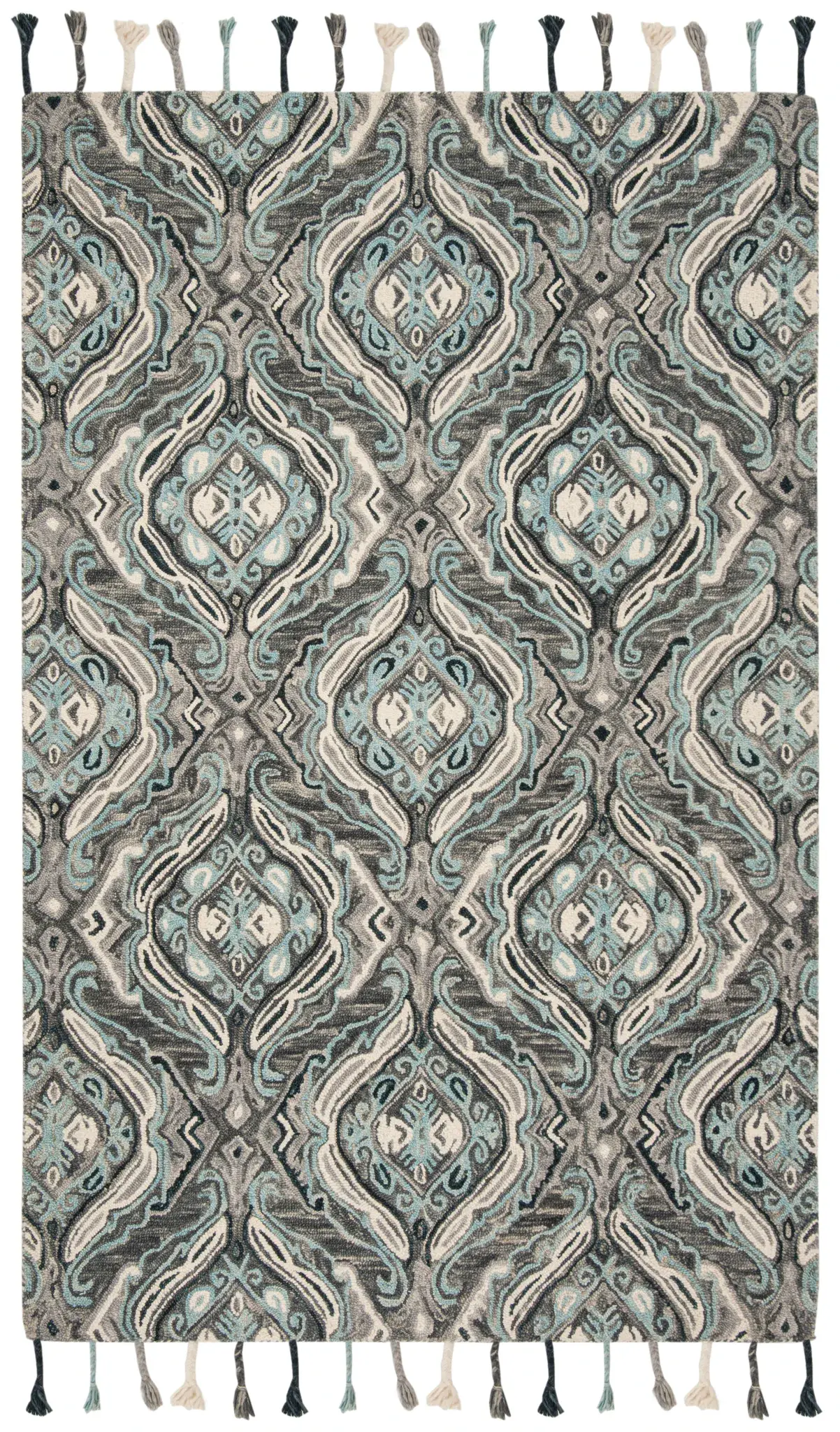 Suzani Ogee Hand-Hooked Wool Rug