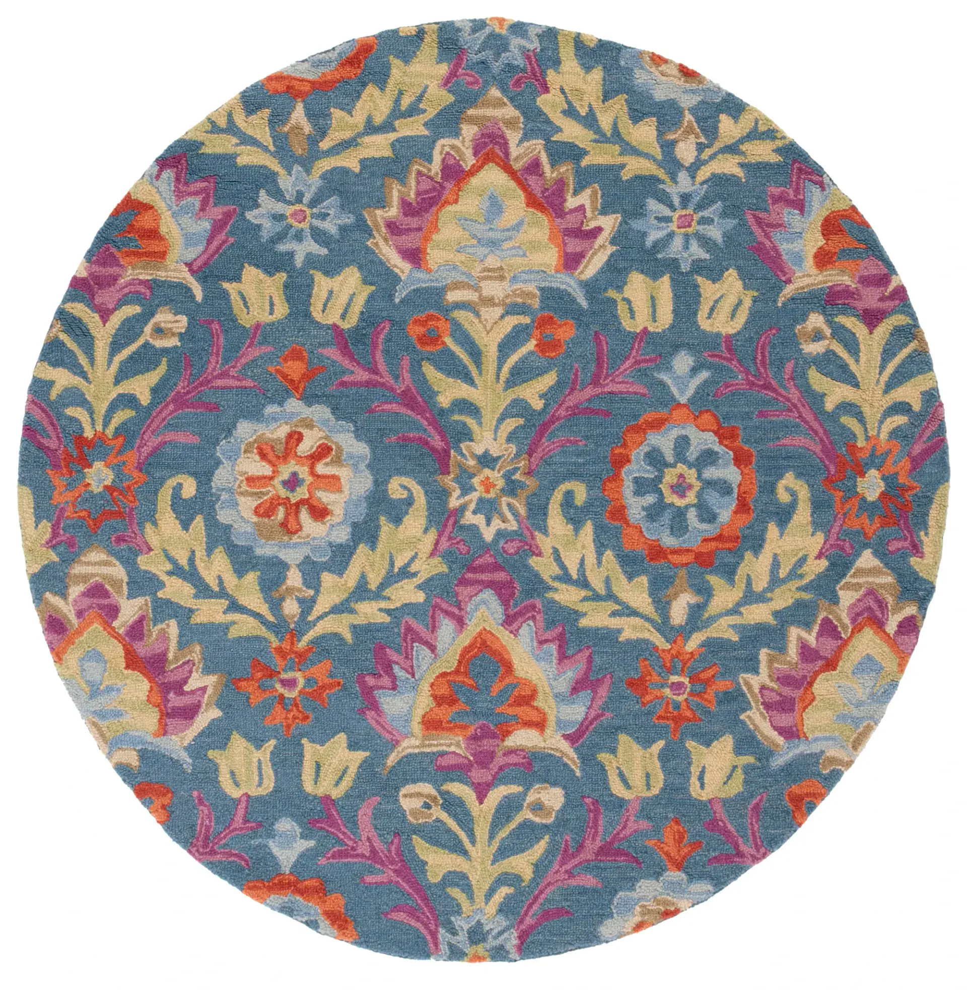 Suzani Floral Hand-Hooked Wool Rug