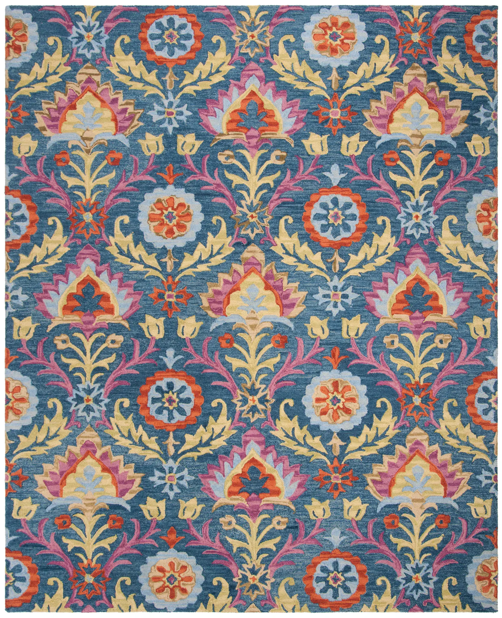 Suzani Floral Hand-Hooked Wool Rug