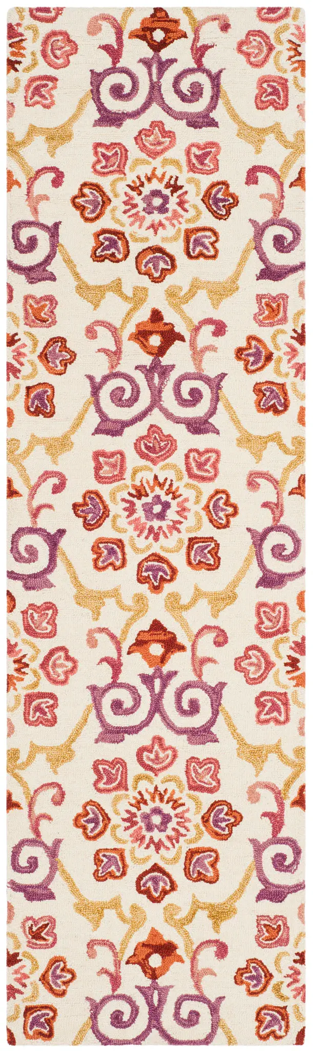 Suzani Allover Floral Vine Hand-Hooked Wool Rug