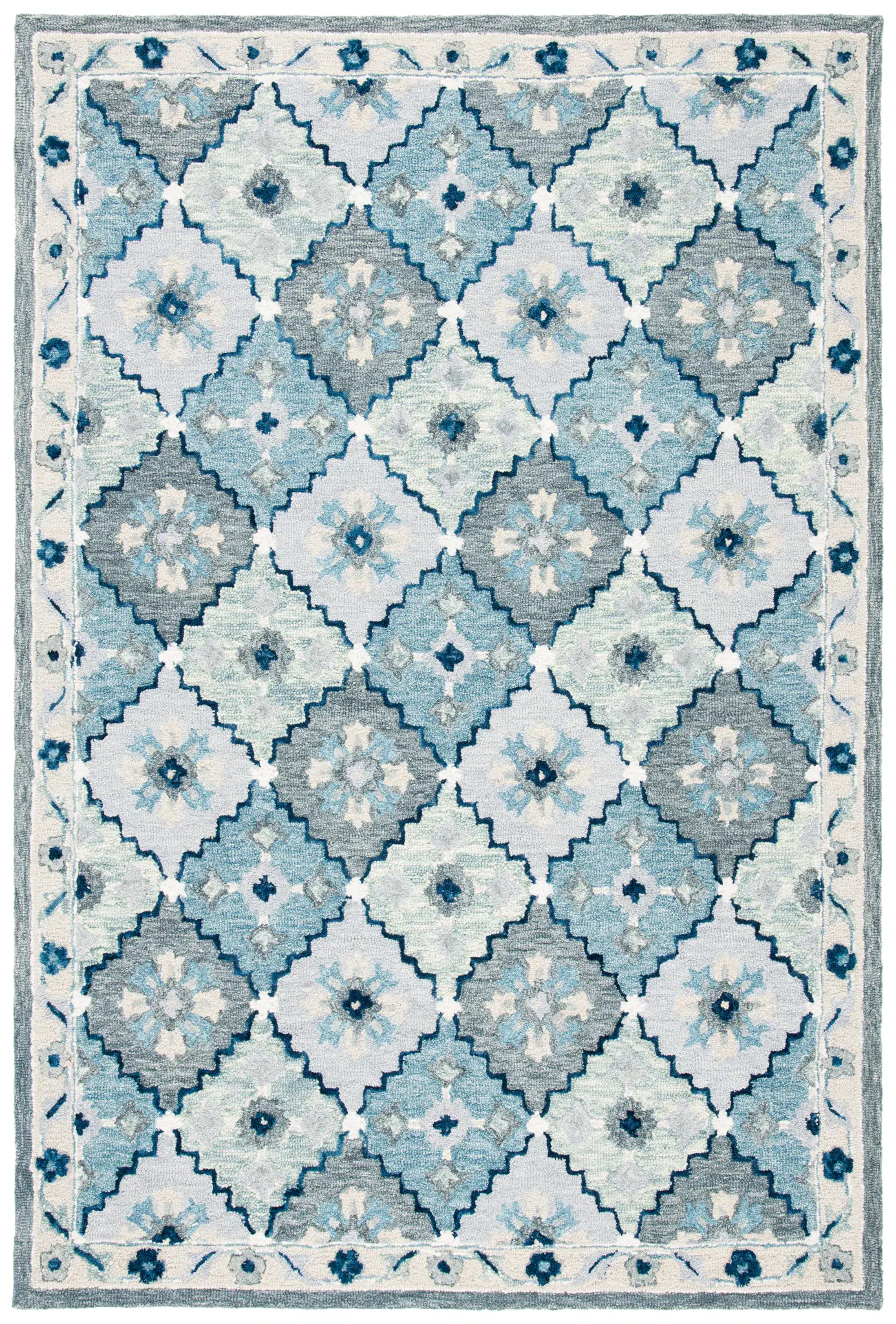 Suzani Diamond Lattice Hand-Tufted Wool Rug