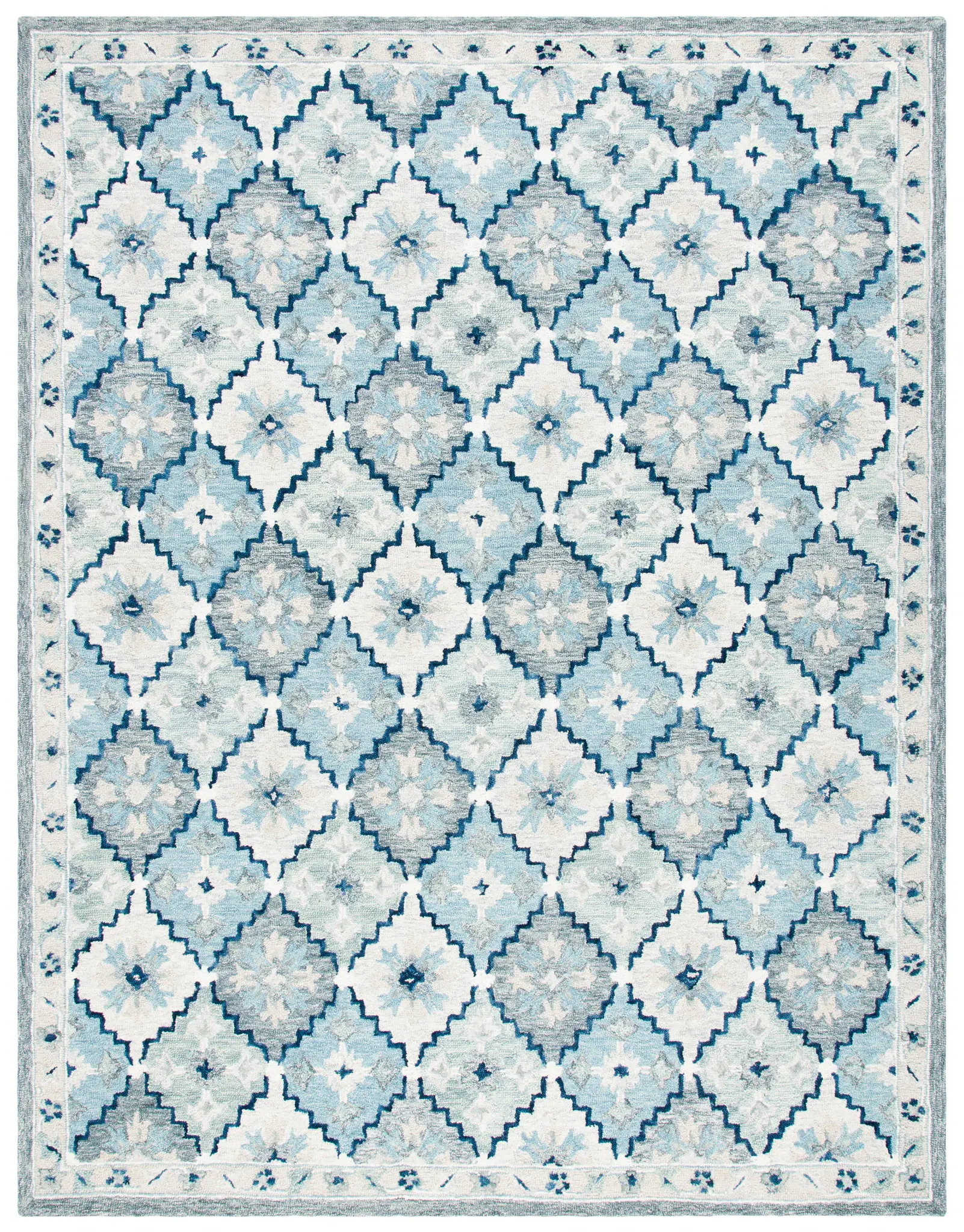 Suzani Diamond Lattice Hand-Tufted Wool Rug