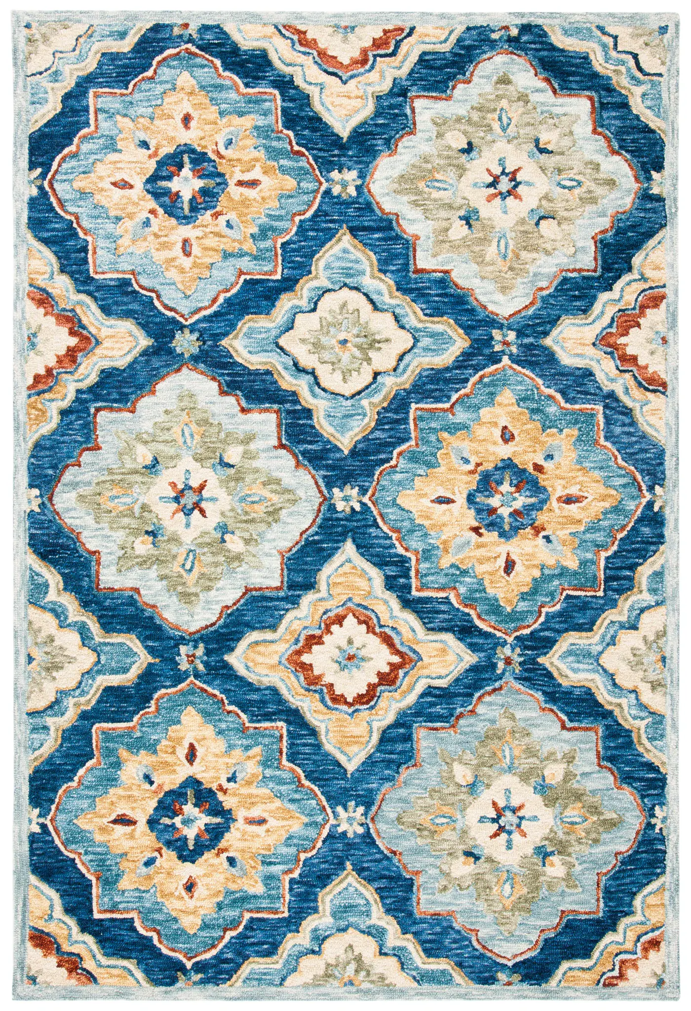 Suzani Scalloped Tile Hand-Tufted Wool Rug