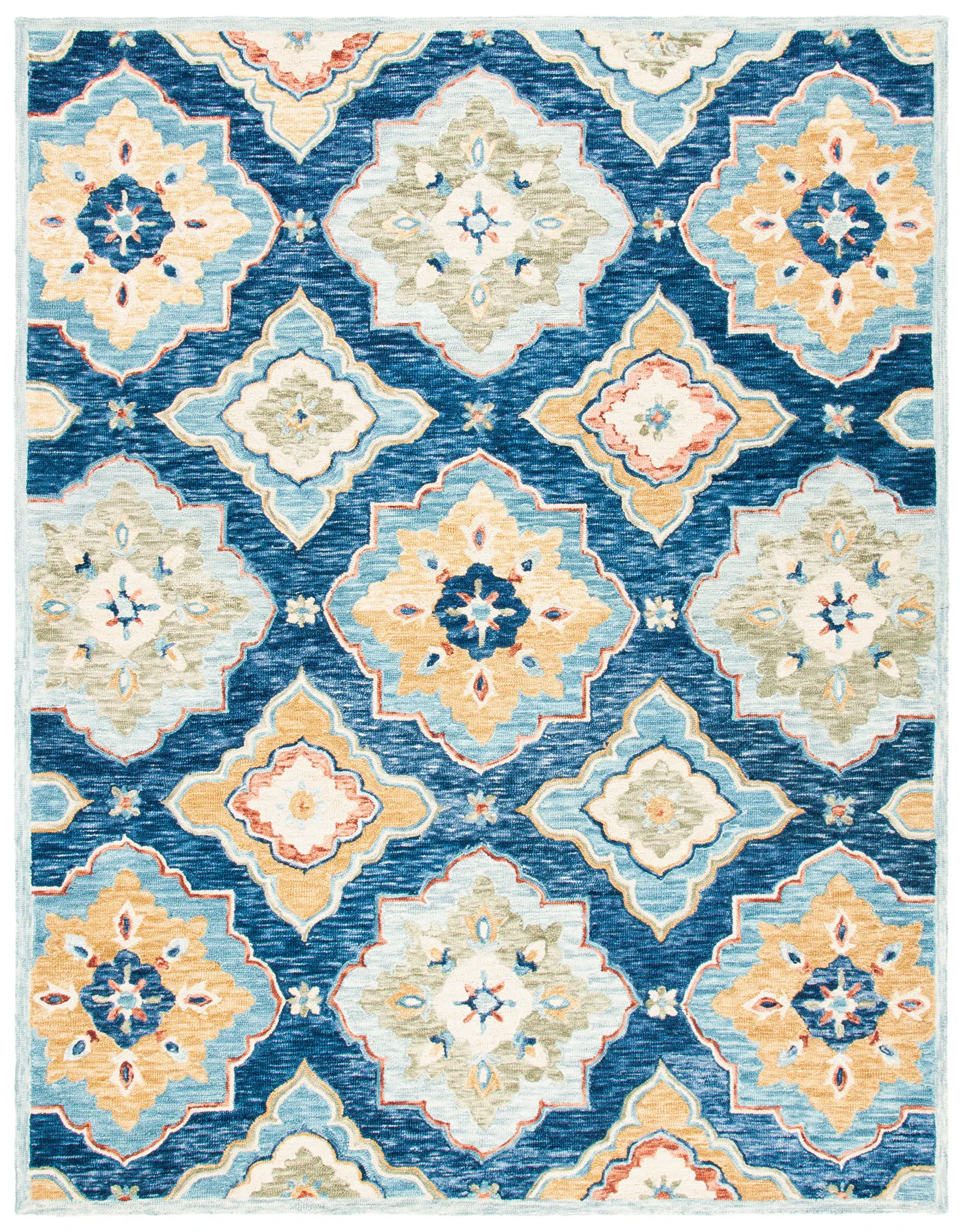 Suzani Scalloped Tile Hand-Tufted Wool Rug