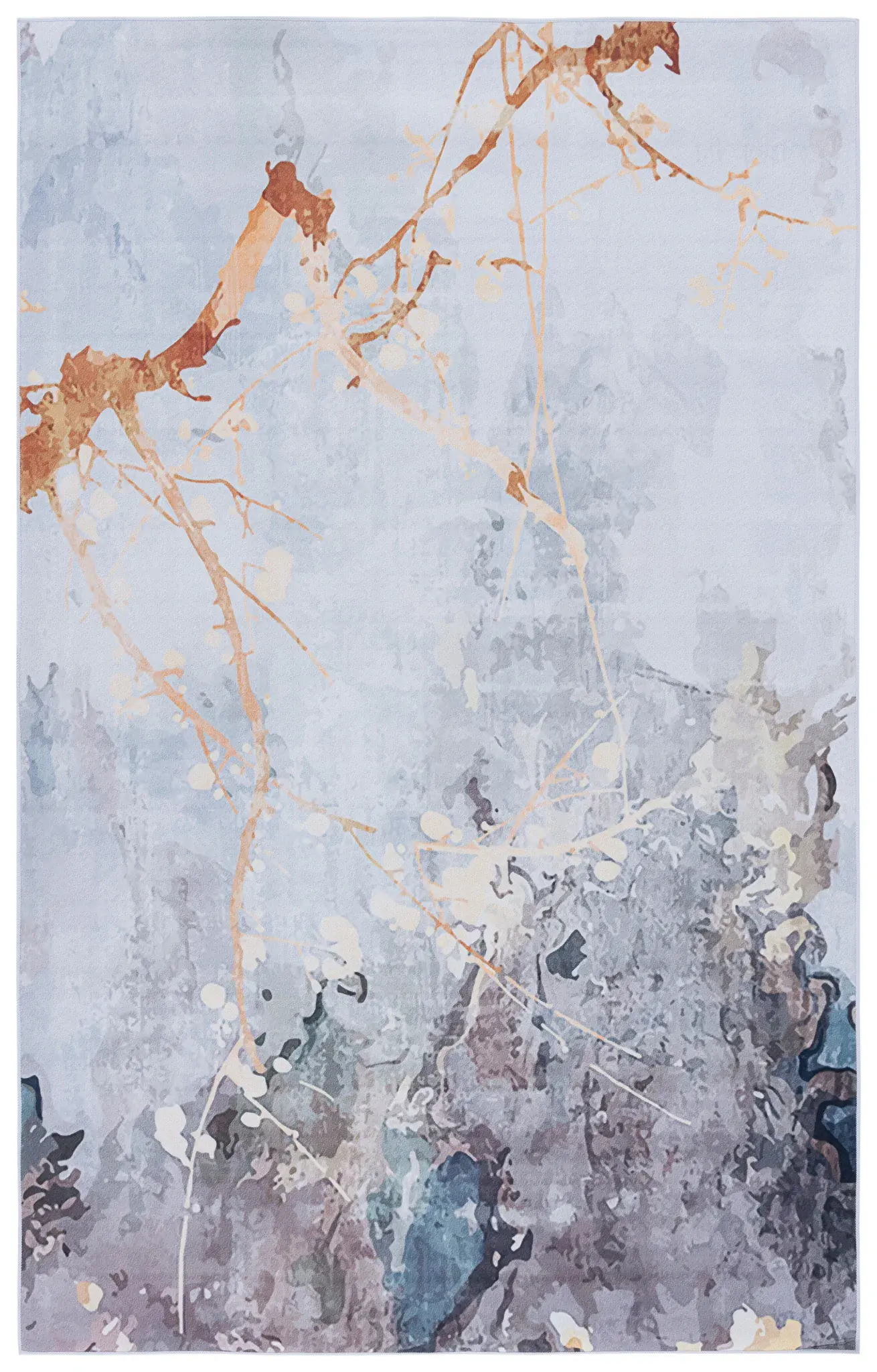 Tacoma Watercolor Branch Washable Rug