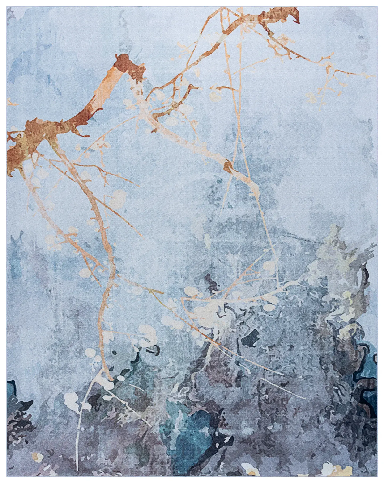 Tacoma Watercolor Branch Washable Rug