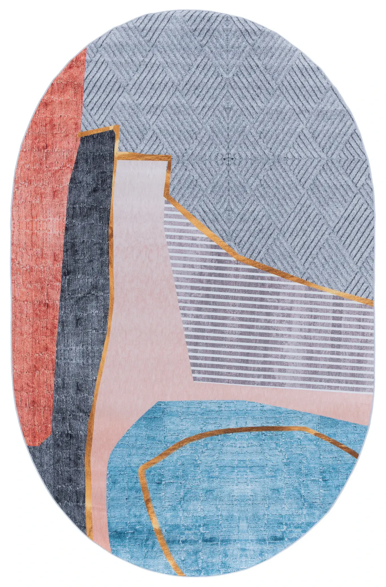 Tacoma Abstract Colorblock Washable Rug