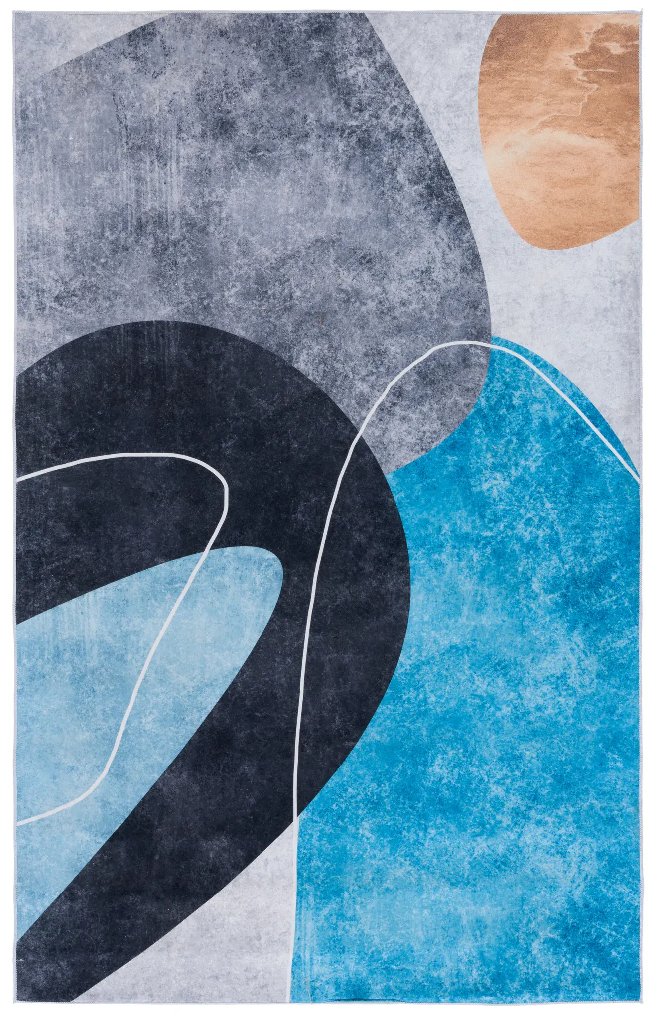 Tacoma Abstract Curves Washable Rug