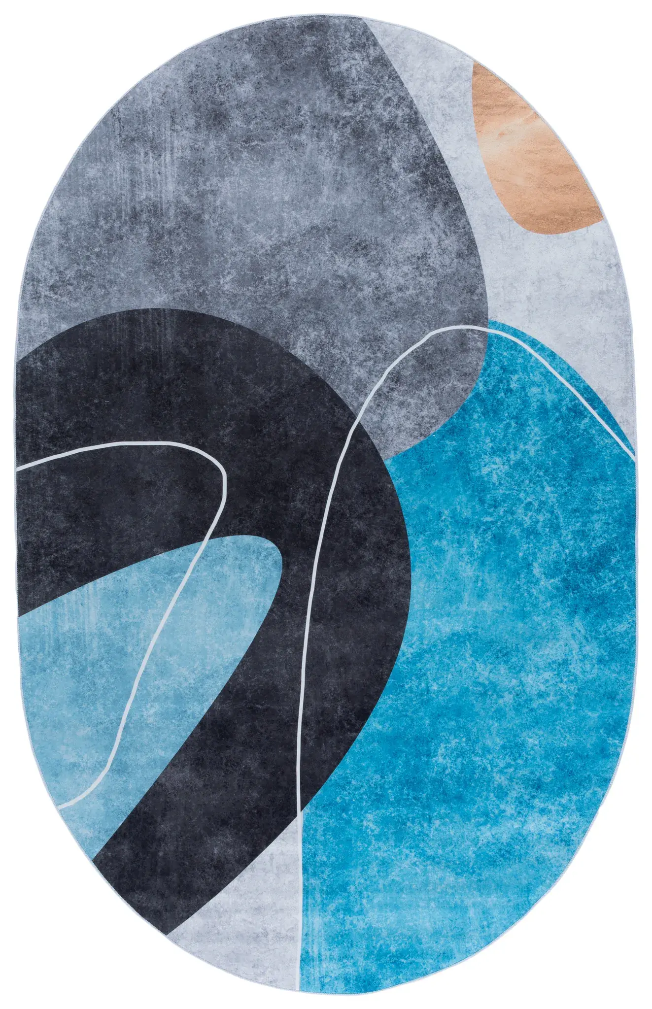 Tacoma Abstract Curves Washable Rug