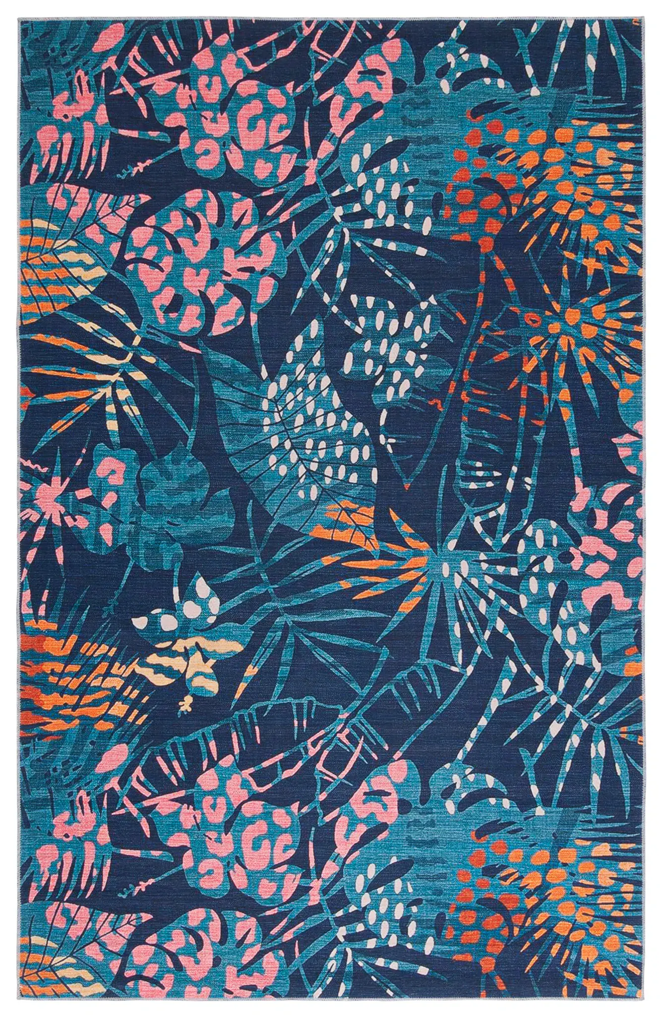 Tacoma Tropical Leaf Washable Rug