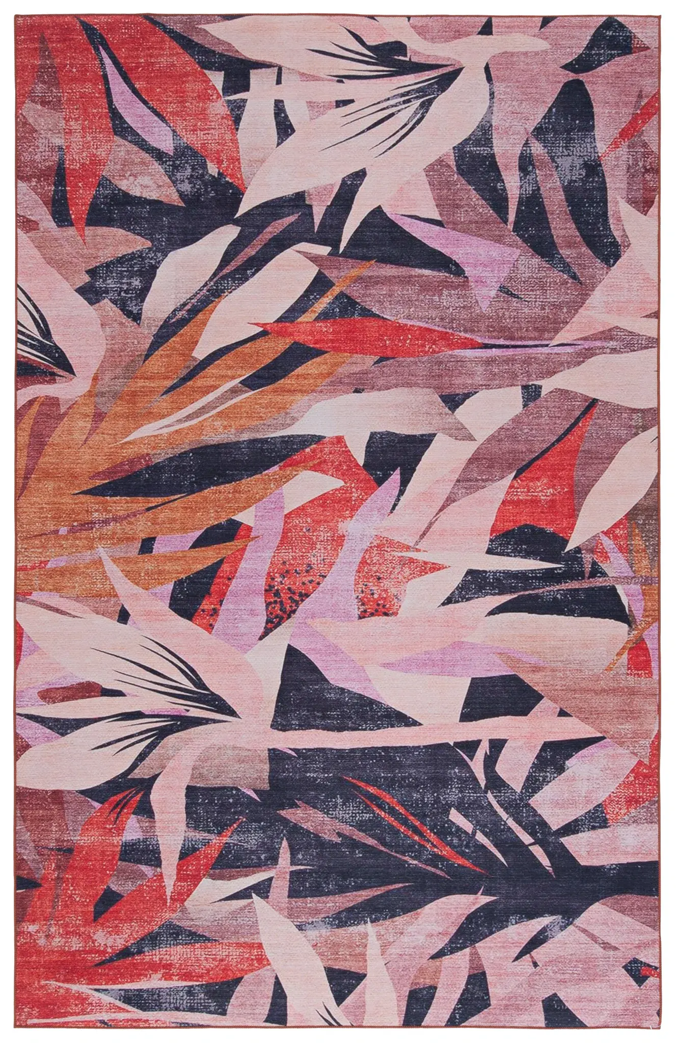 Tacoma Botanical Leaf Washable Rug