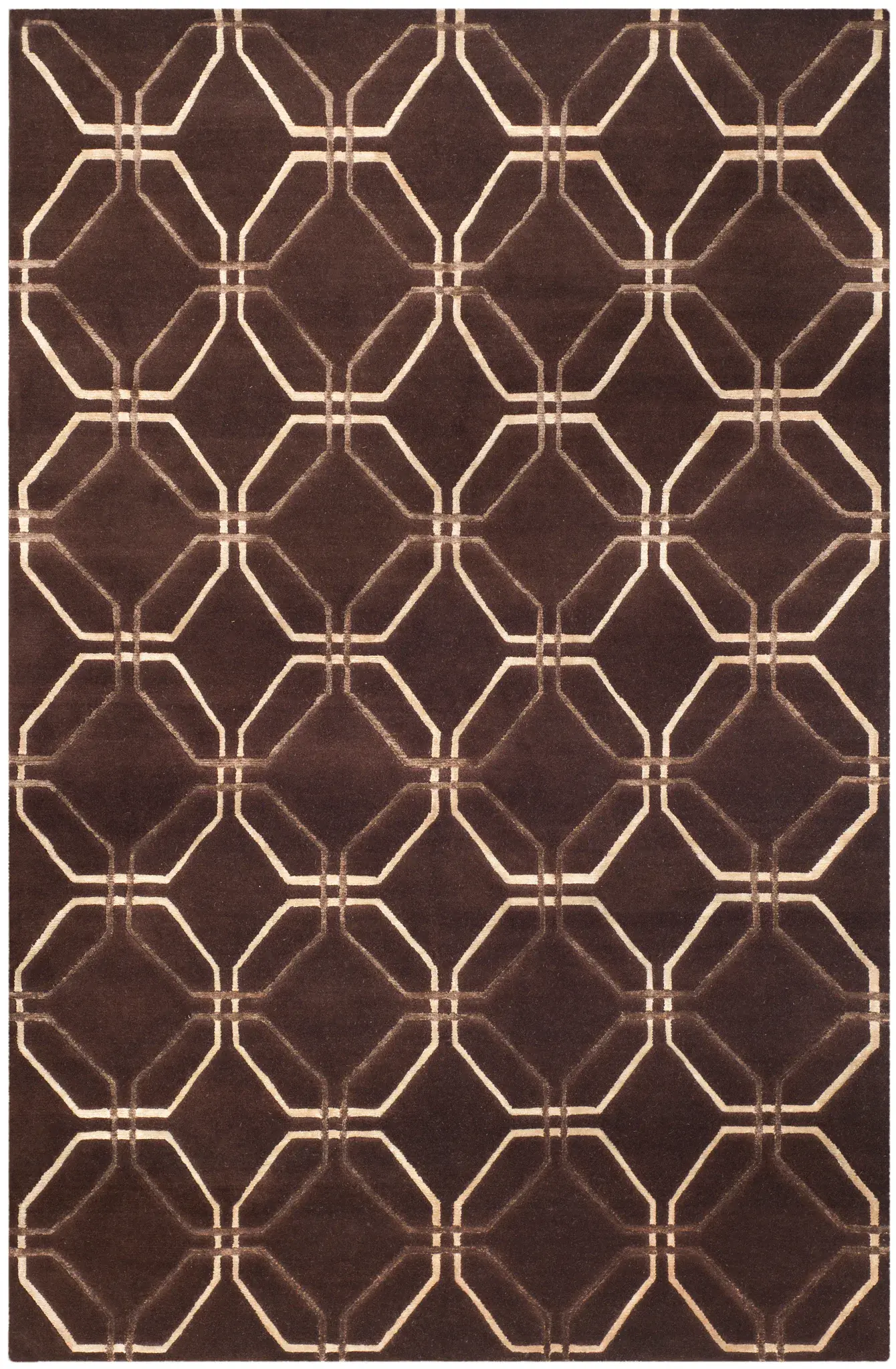 Tibetan Lattice Hand-Knotted Wool Rug