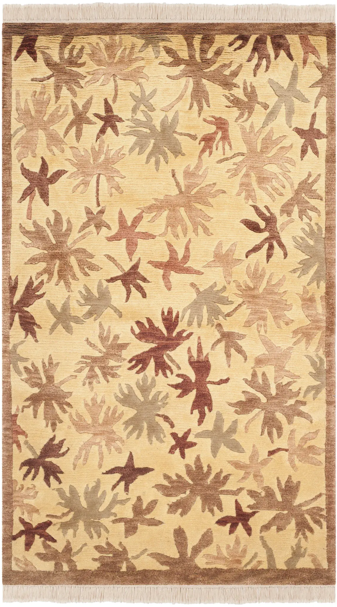Tibetan Rustic Floral Hand-Knotted Wool Rug
