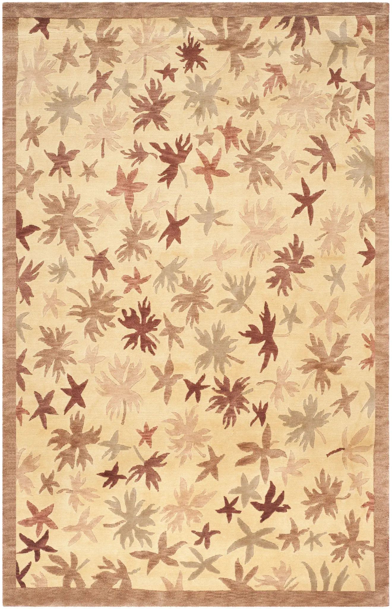 Tibetan Rustic Floral Hand-Knotted Wool Rug